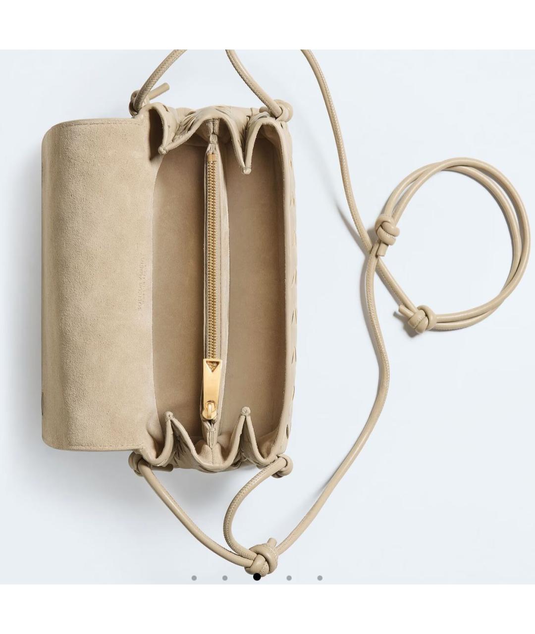 BOTTEGA VENETA Бежевая кожаная сумка через плечо, фото 3