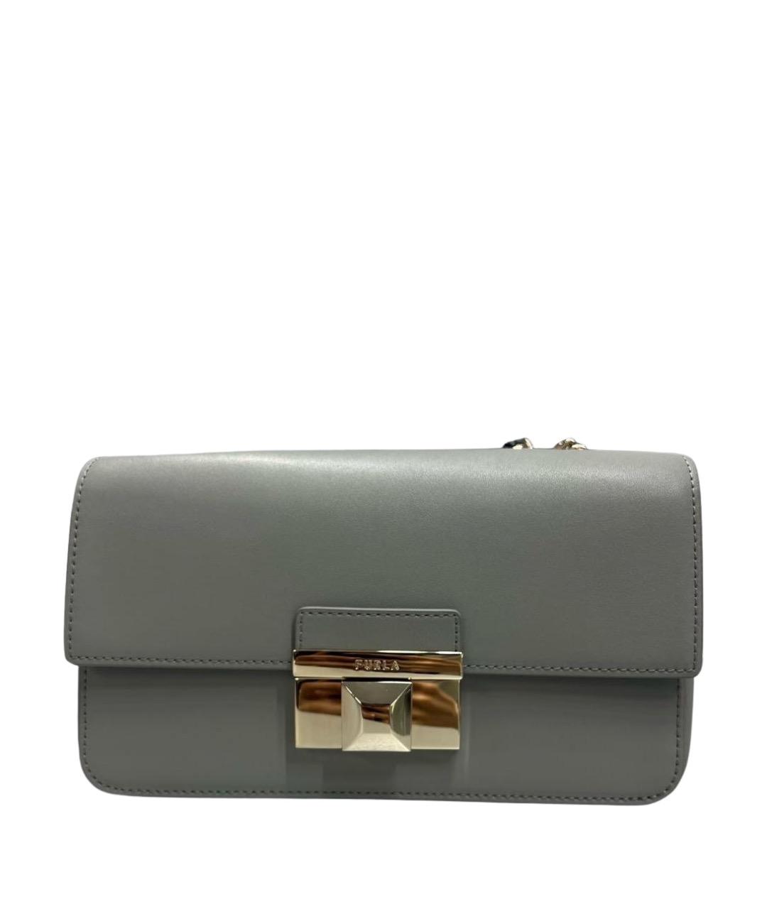FURLA Серая кожаная сумка через плечо, фото 1