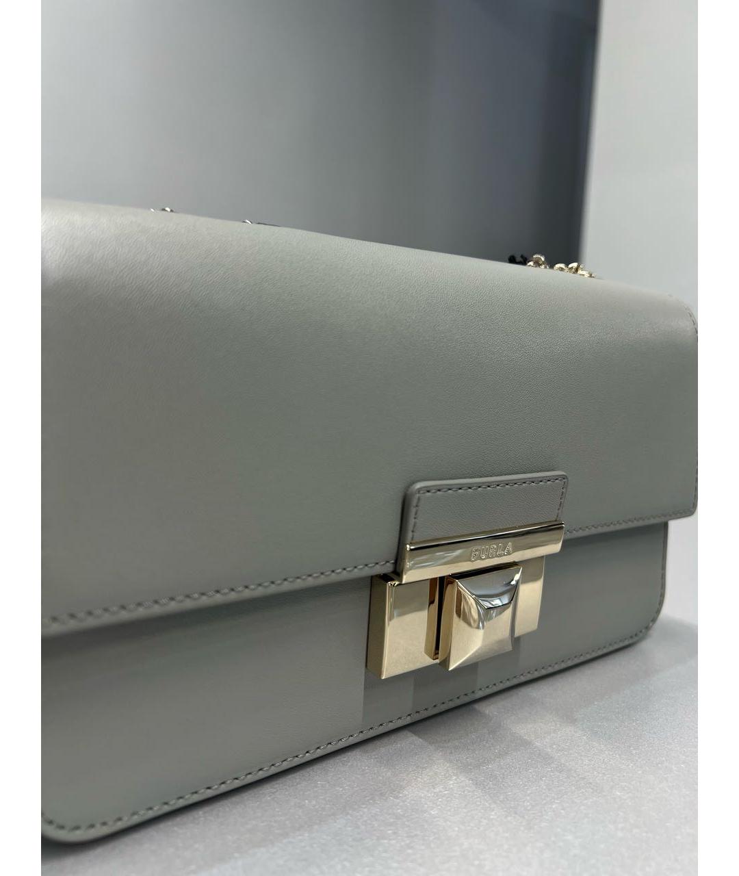 FURLA Серая кожаная сумка через плечо, фото 2