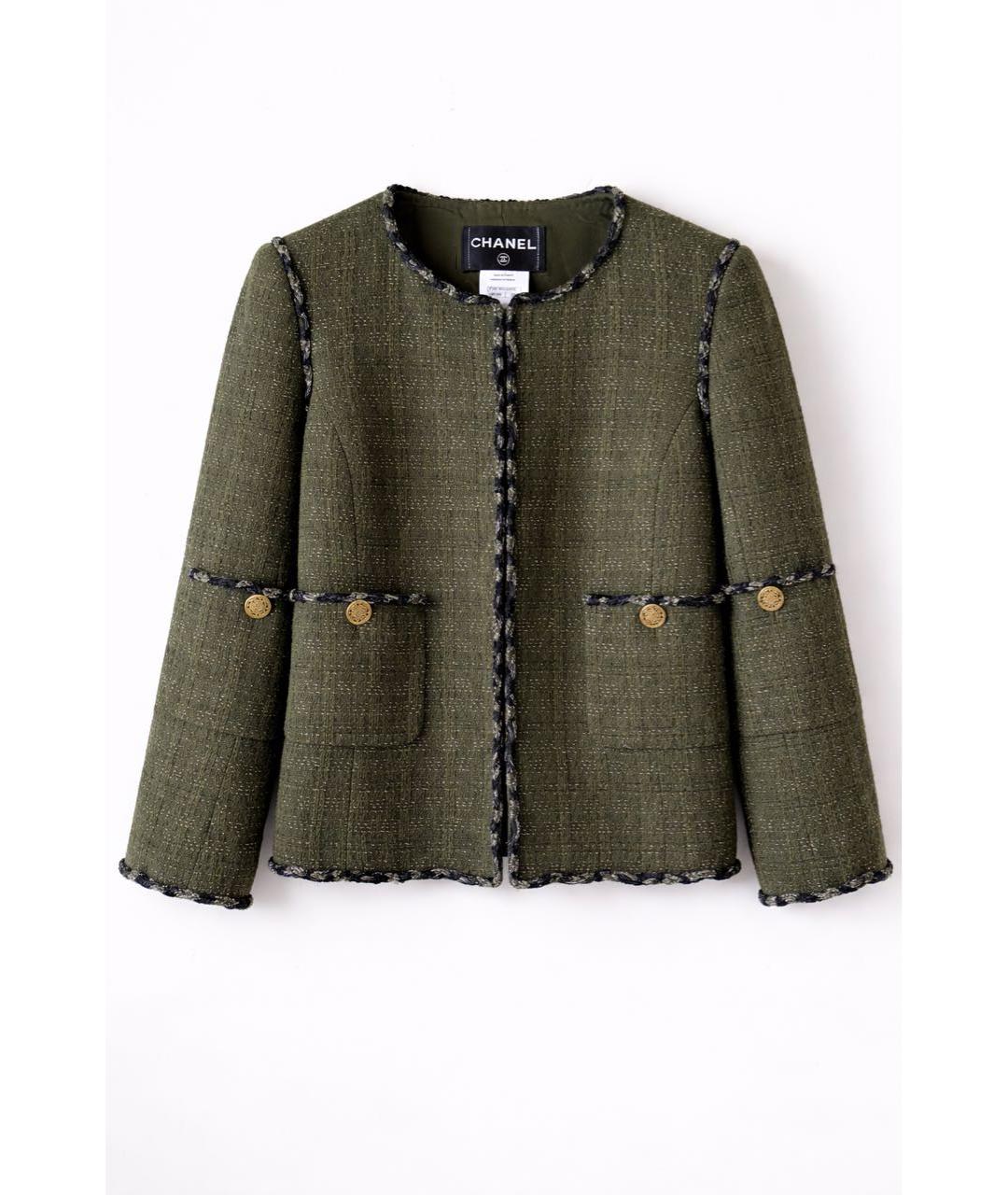 CHANEL Зеленый шерстяной жакет/пиджак, фото 9