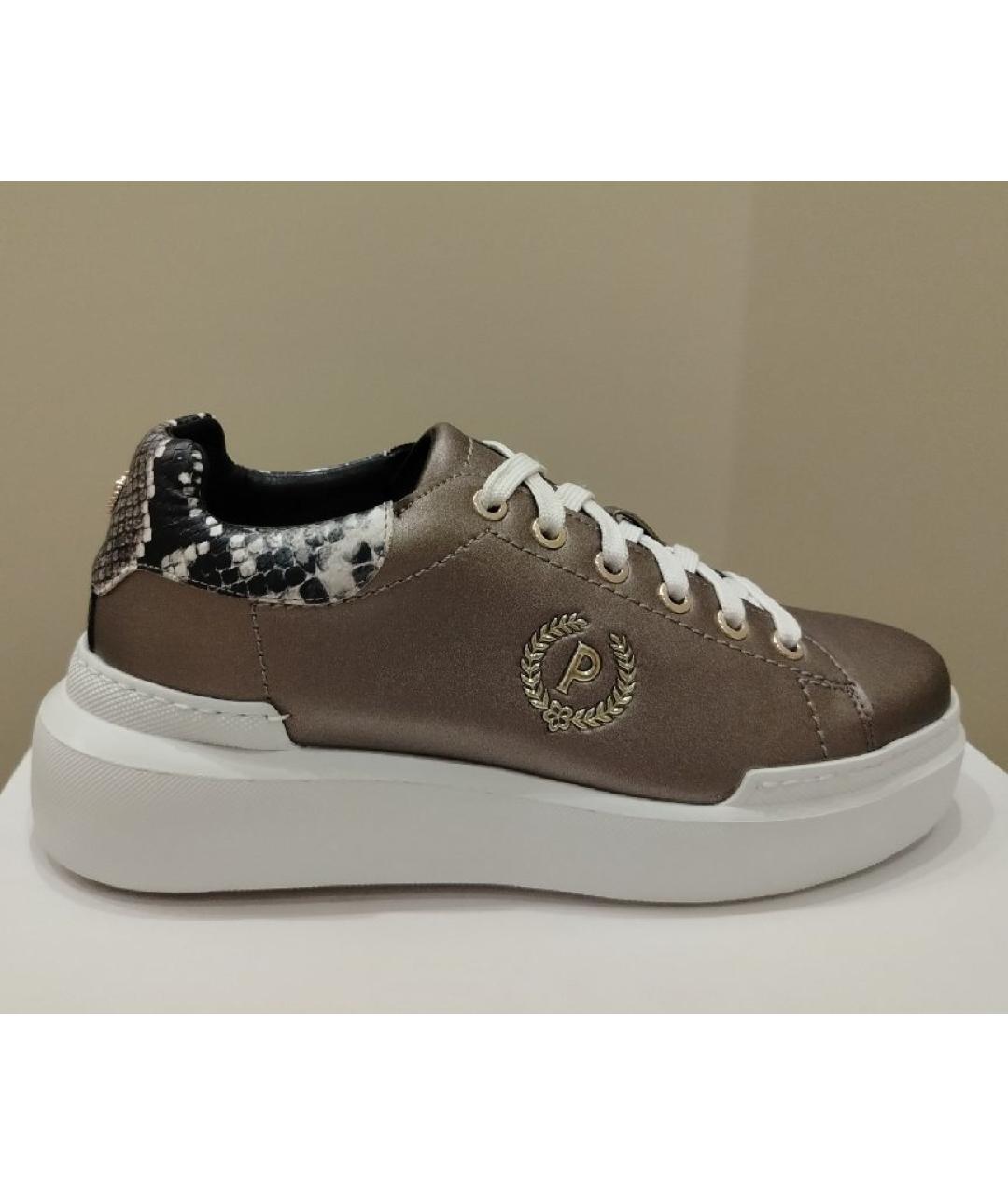 POLLINI Бежевые кроссовки из искусственной кожи, фото 7