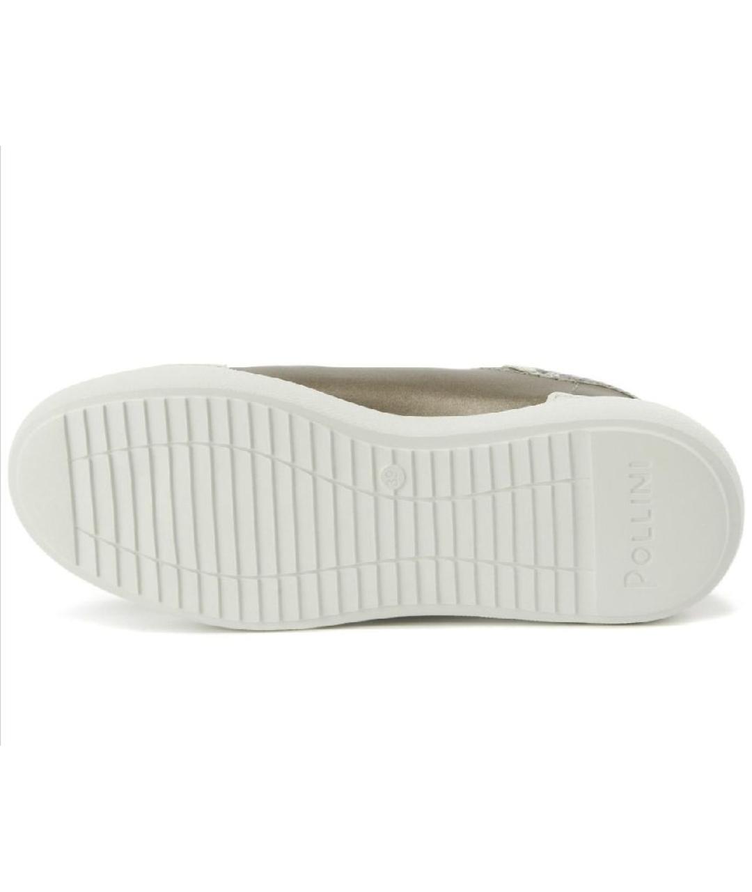 POLLINI Бежевые кроссовки из искусственной кожи, фото 5