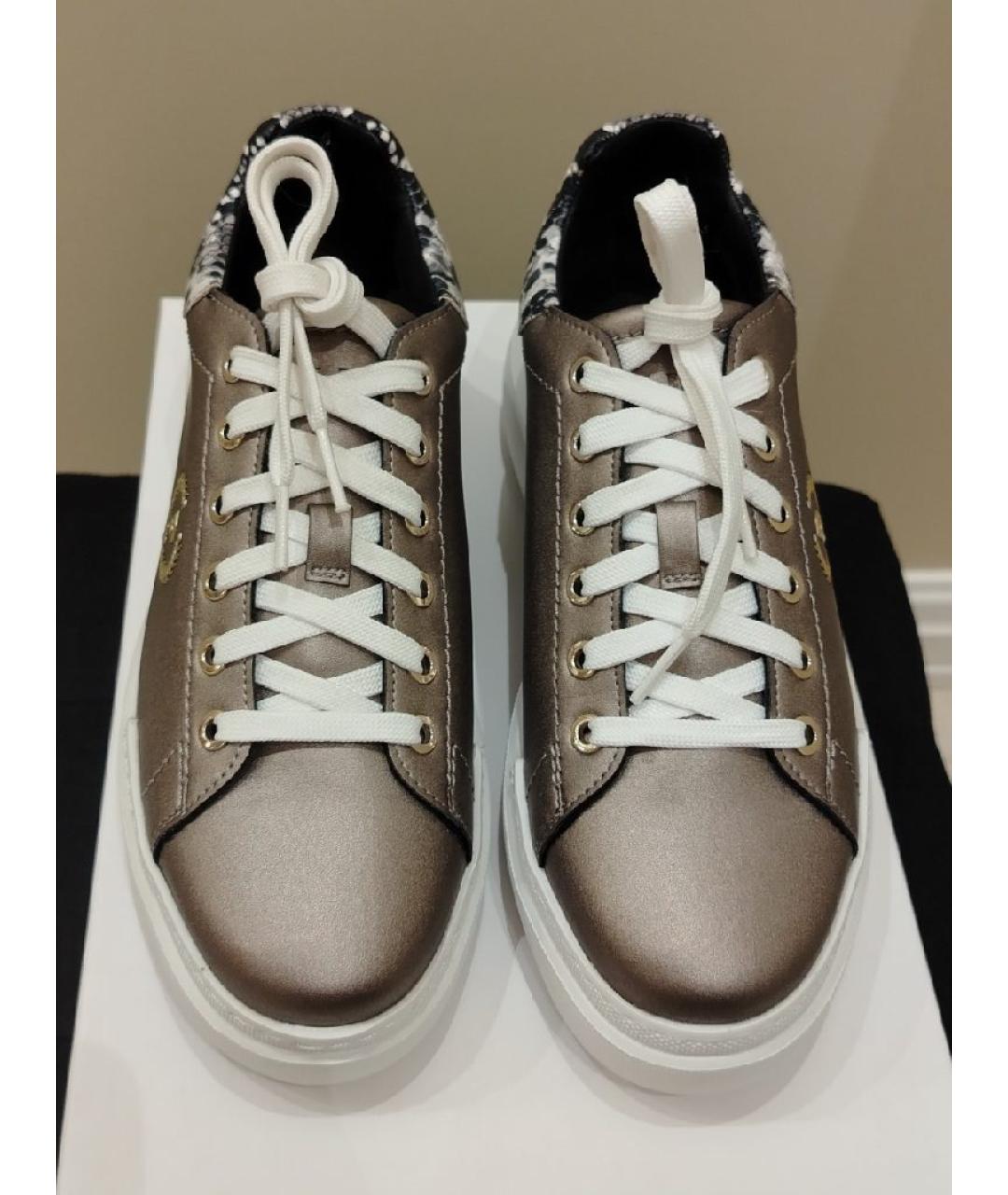 POLLINI Бежевые кроссовки из искусственной кожи, фото 2