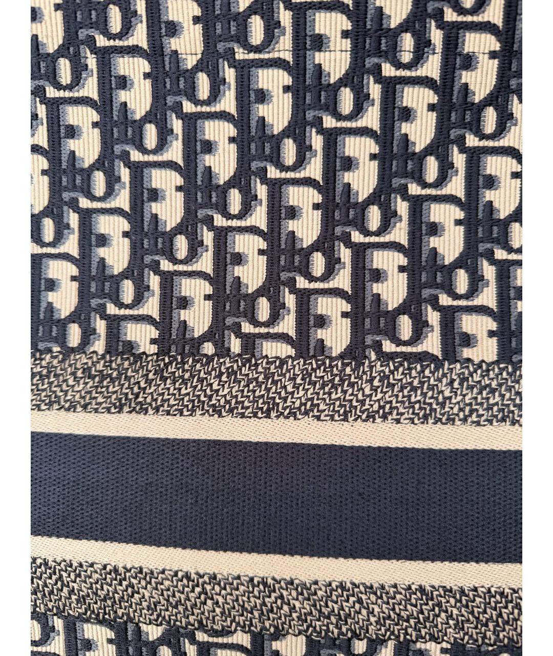 CHRISTIAN DIOR Темно-синяя жаккардовая сумка тоут, фото 4