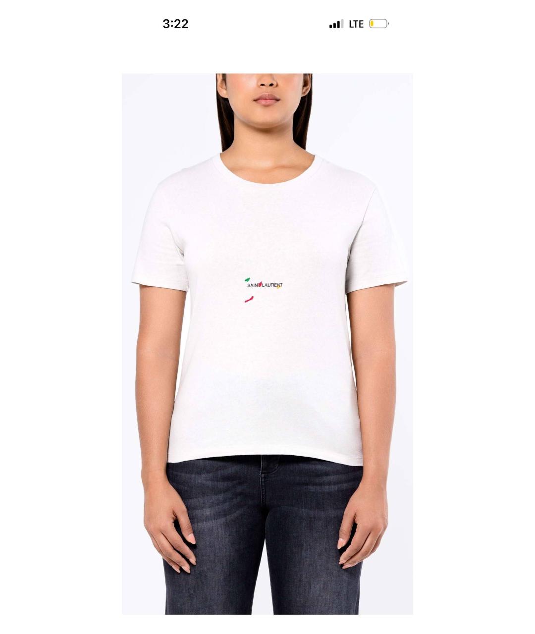 SAINT LAURENT Серая хлопковая футболка, фото 2