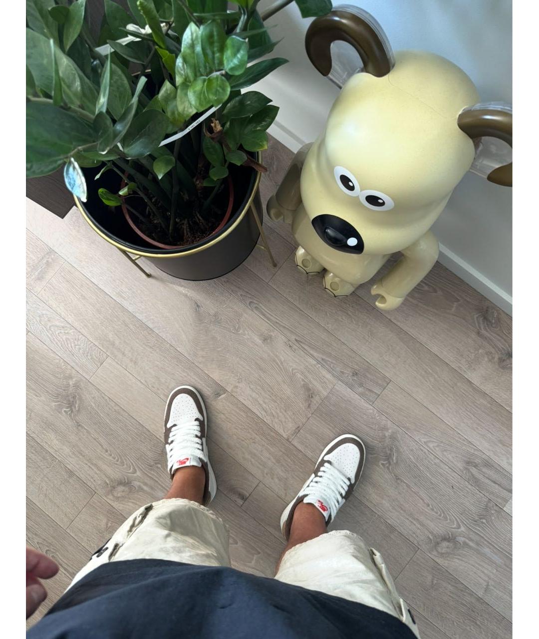 JORDAN Бежевые замшевые низкие кроссовки / кеды, фото 7