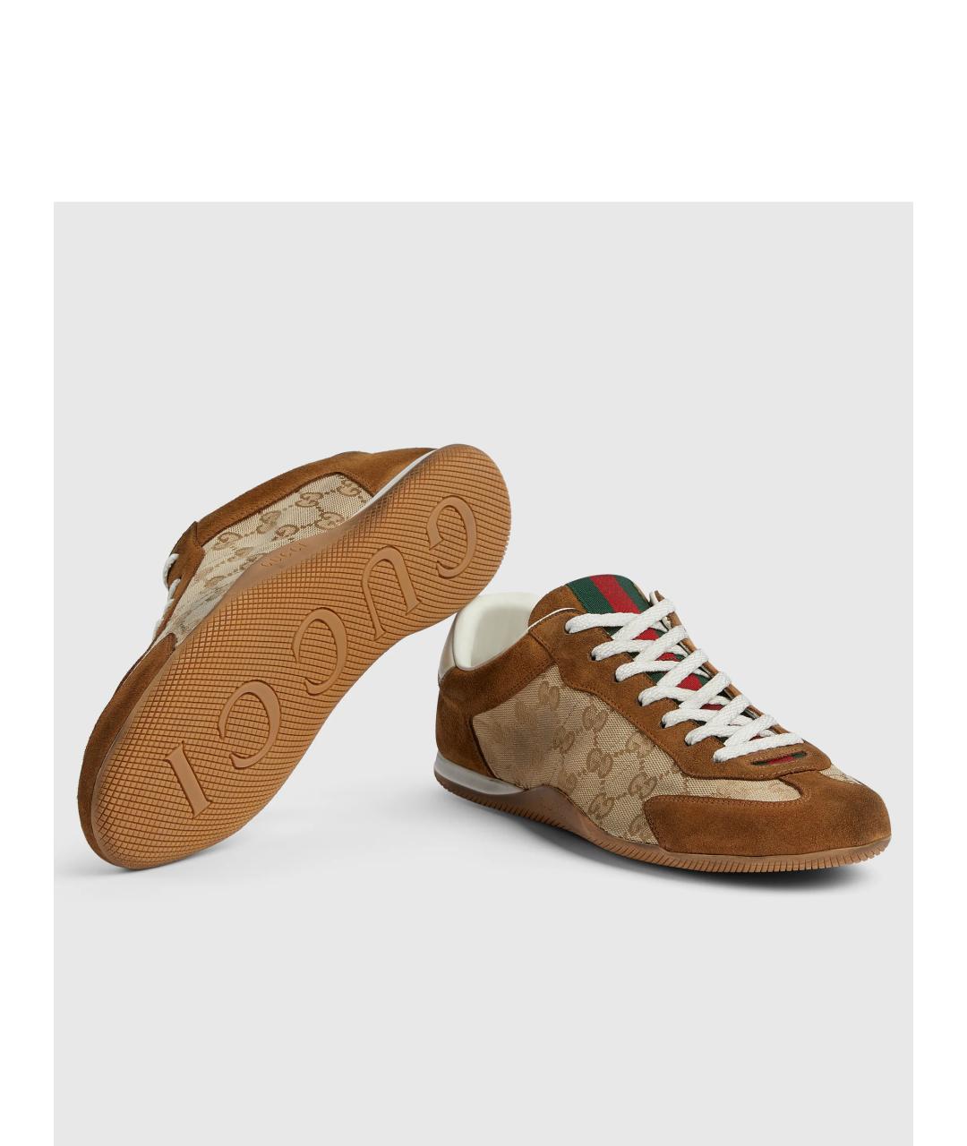 GUCCI Коричневые низкие кроссовки / кеды, фото 7