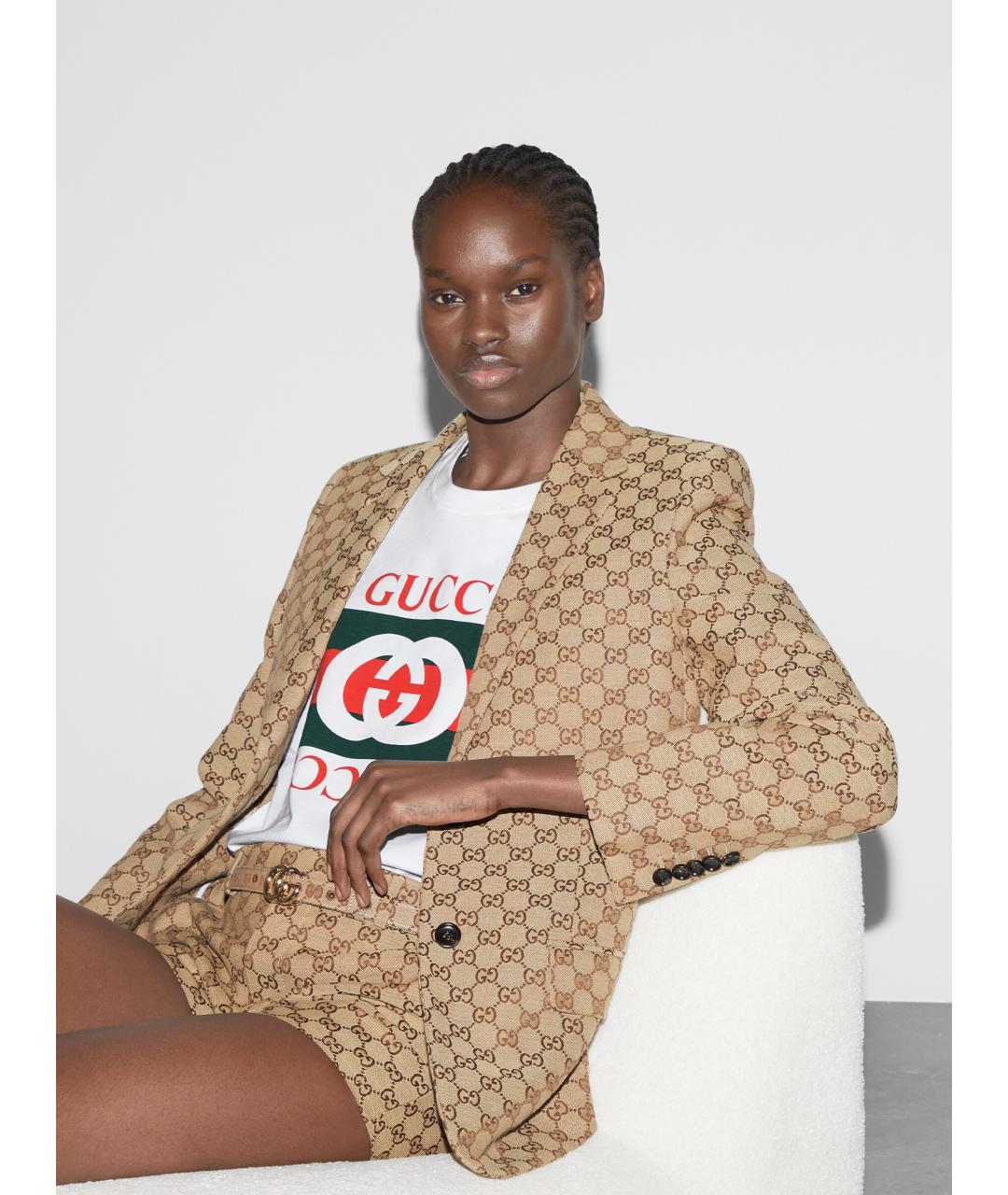 GUCCI Белая хлопковая футболка, фото 6