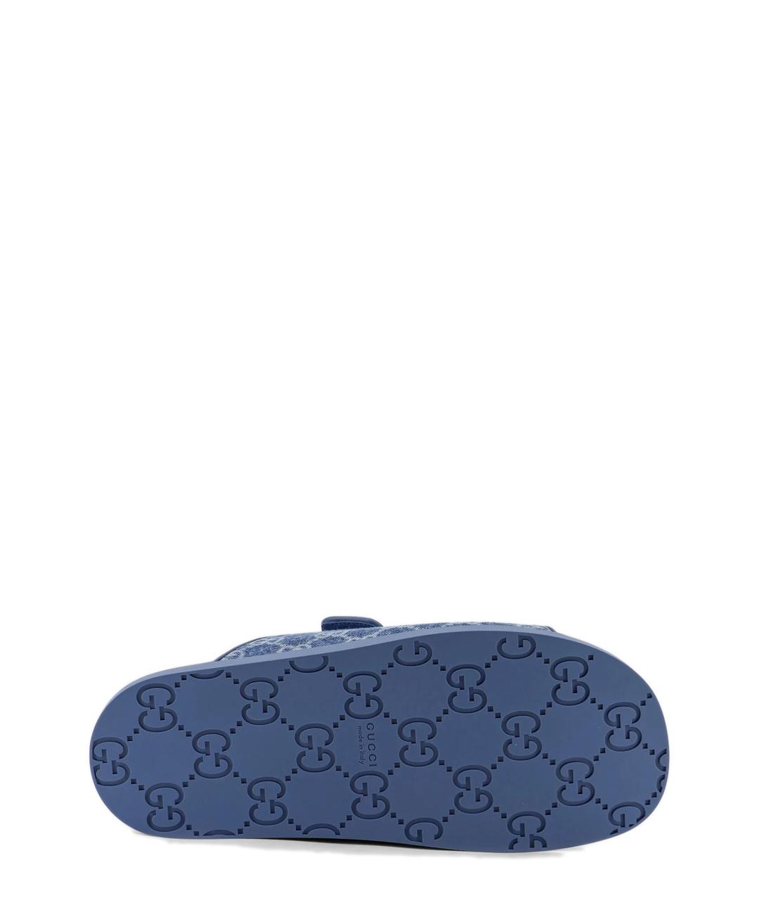 GUCCI Синие текстильные шлепанцы, фото 4
