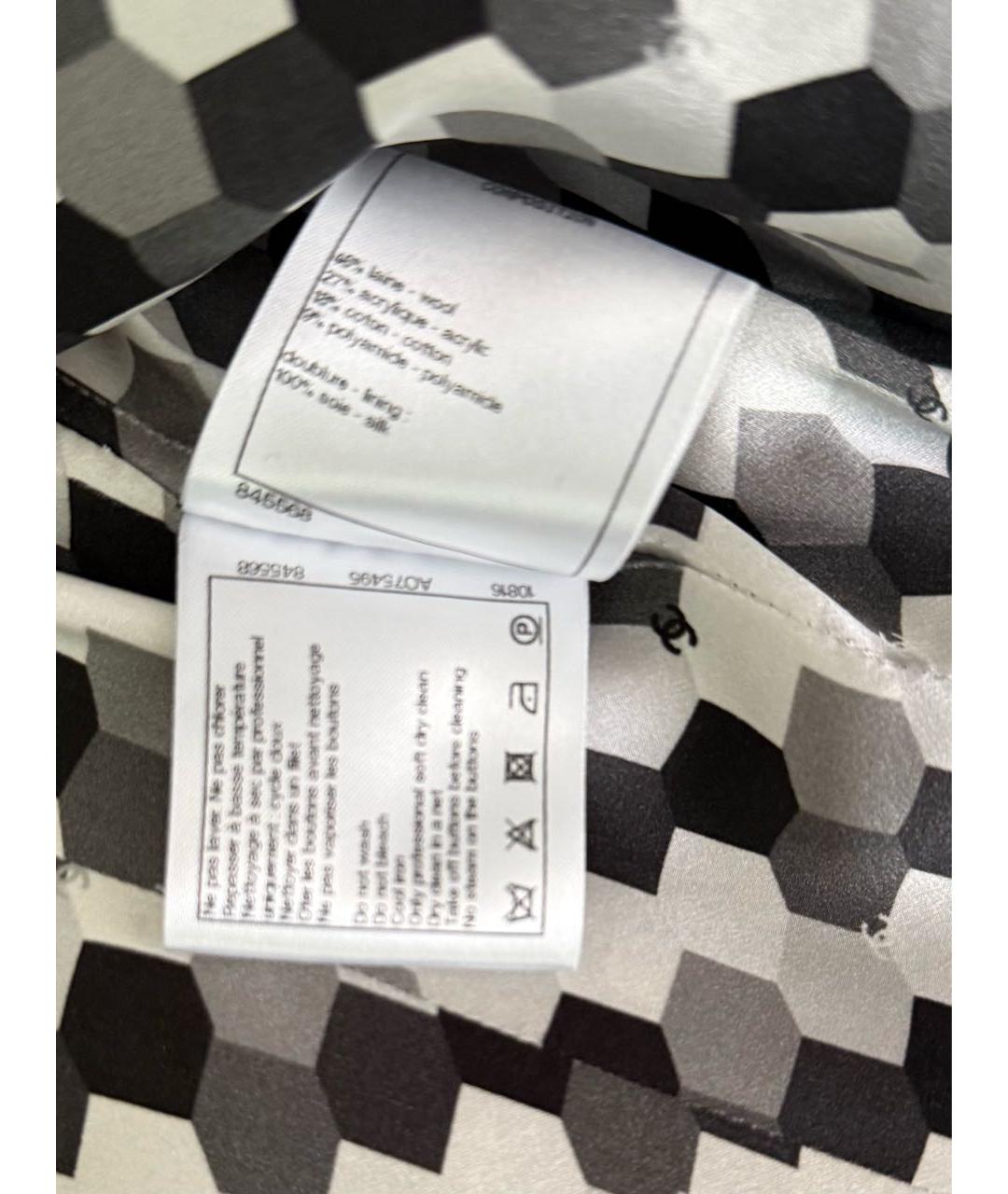 CHANEL Черный твидовый жакет/пиджак, фото 8