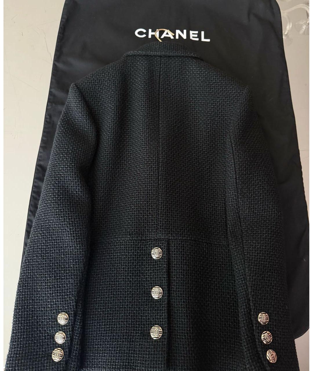 CHANEL Черный твидовый жакет/пиджак, фото 3