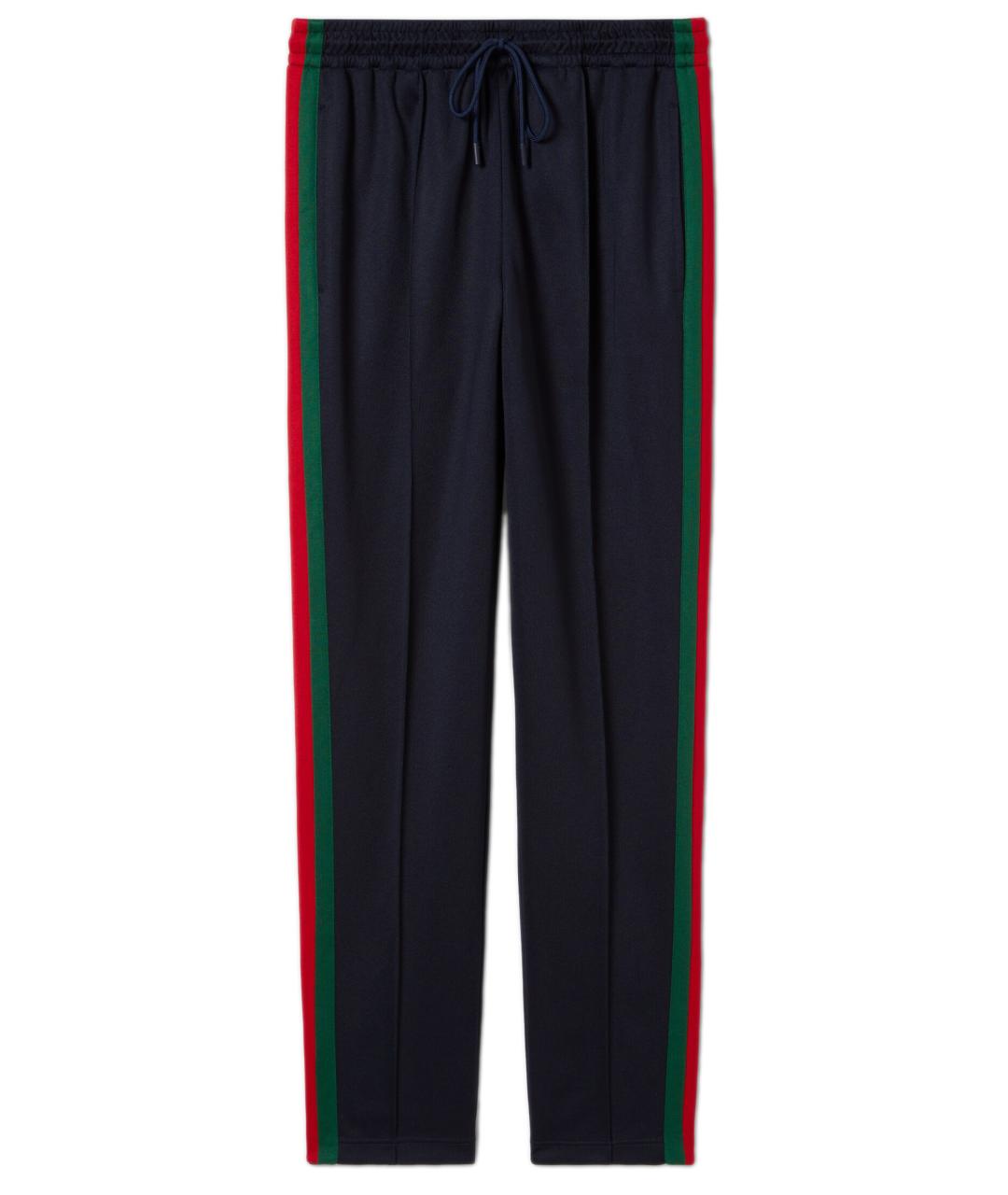 GUCCI Темно-синие полиэстеровые повседневные брюки, фото 1