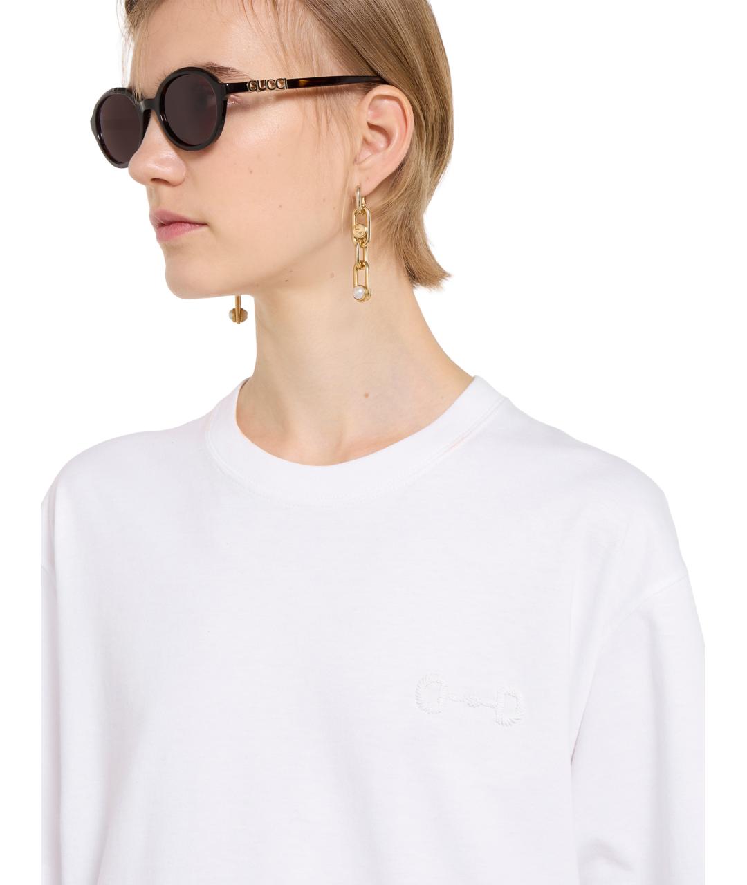 GUCCI Белая хлопковая футболка, фото 3