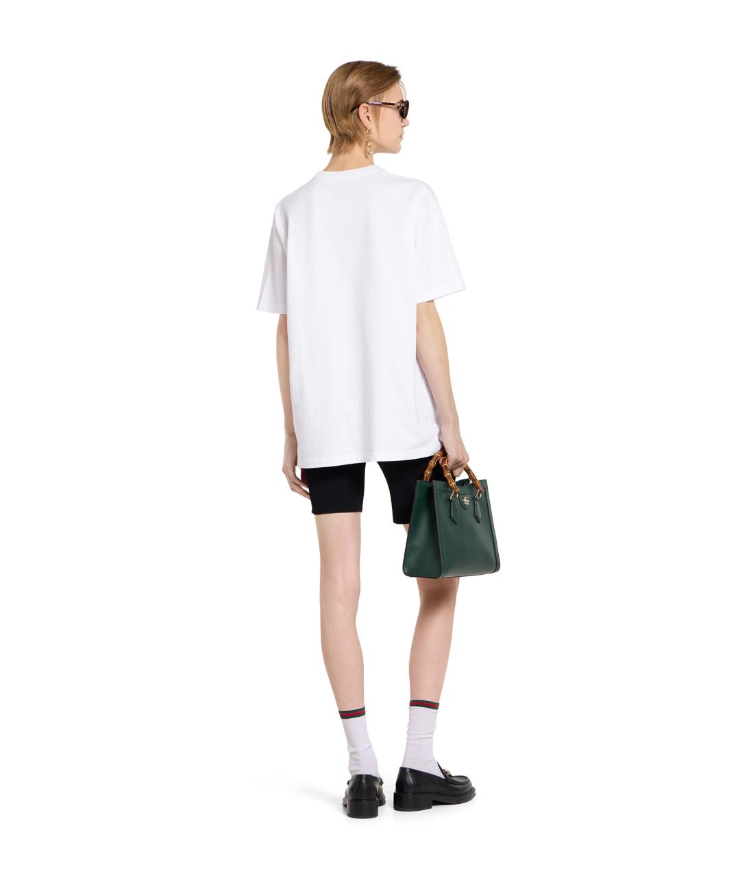 GUCCI Белая хлопковая футболка, фото 4