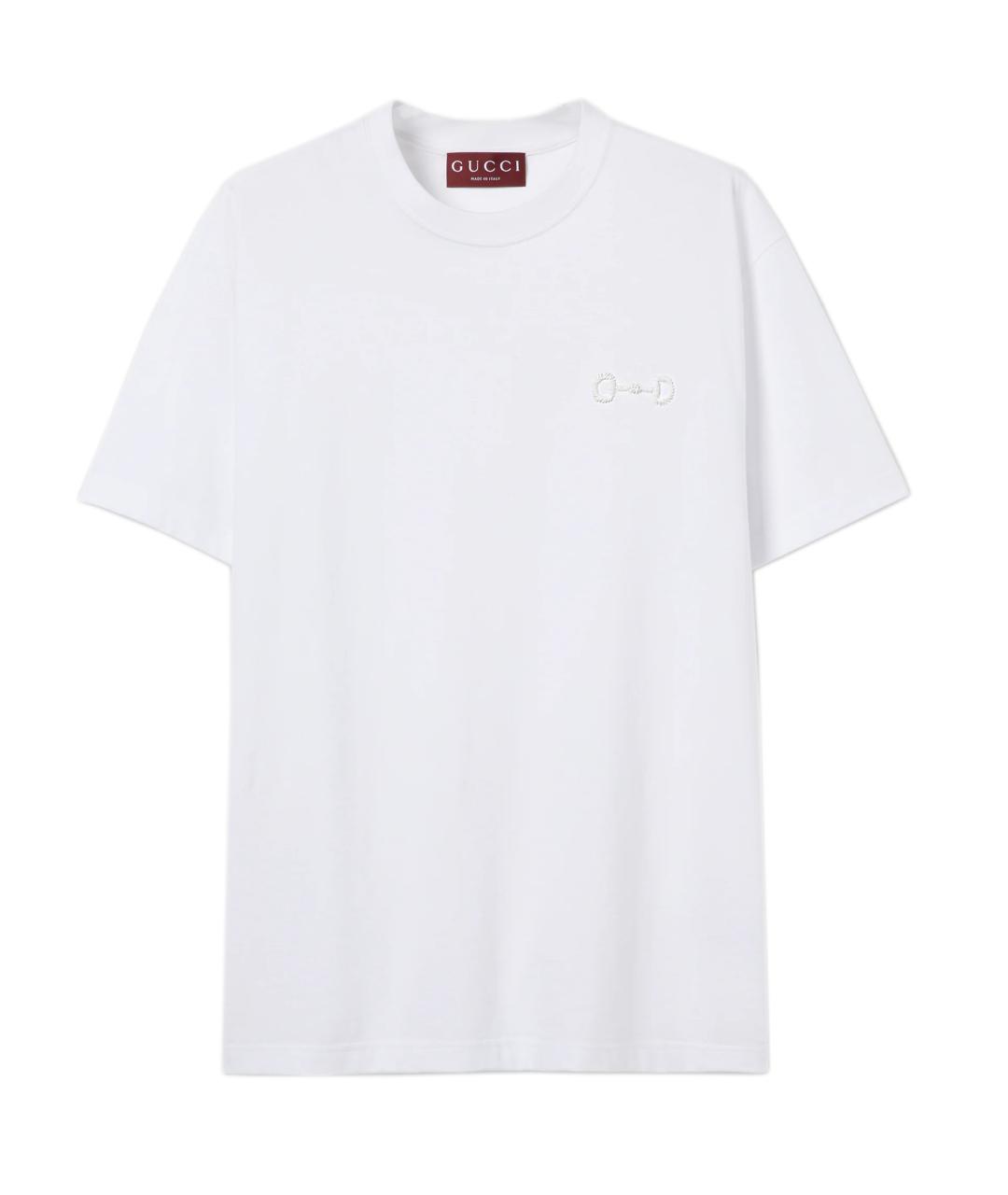 GUCCI Белая хлопковая футболка, фото 1