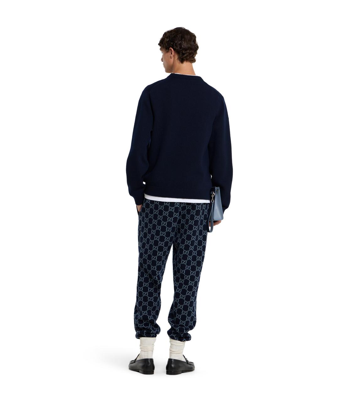 GUCCI Синий шерстяной джемпер / свитер, фото 4