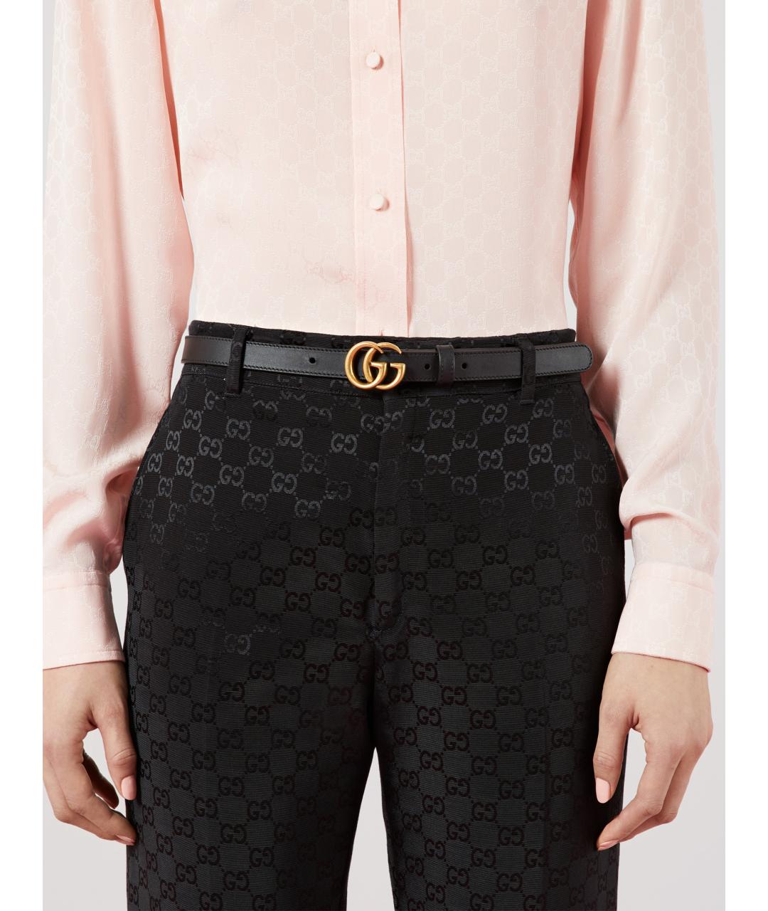 GUCCI Черный кожаный ремень, фото 3