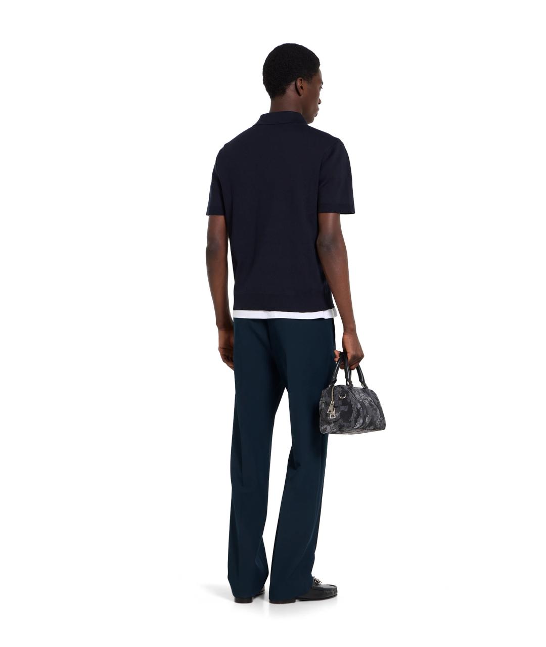 GUCCI Синие полиэстеровые повседневные брюки, фото 3