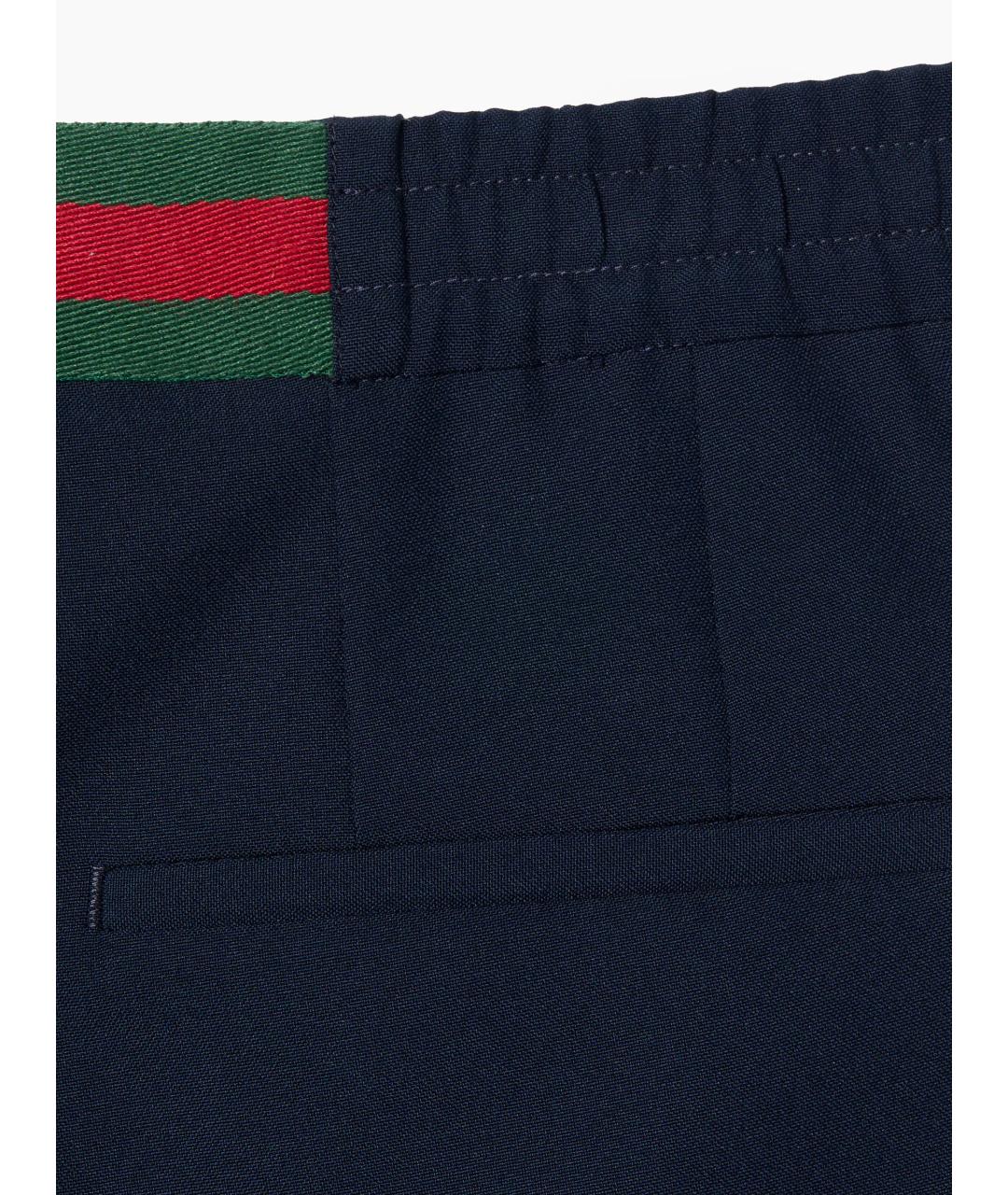 GUCCI Синие полиэстеровые повседневные брюки, фото 5