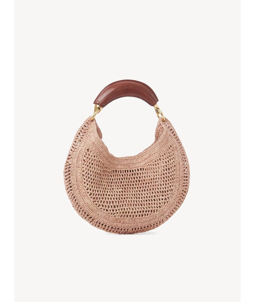 CHLOE Бежевая пелетеная сумка с короткими ручками, фото 4