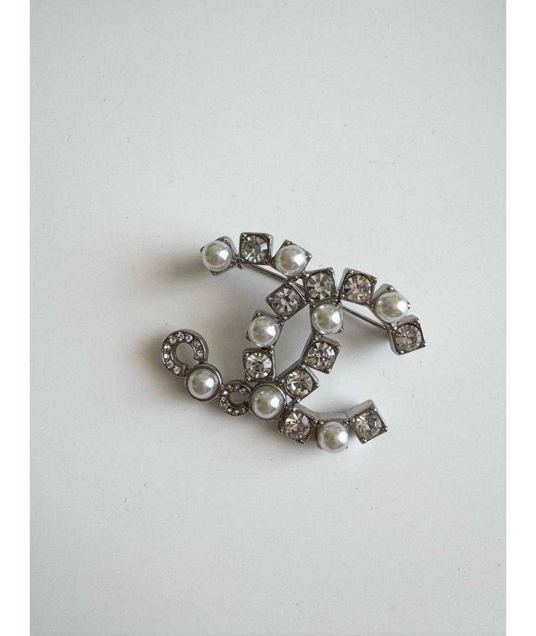 CHANEL Серебряная металлическая булавка / брошь, фото 6
