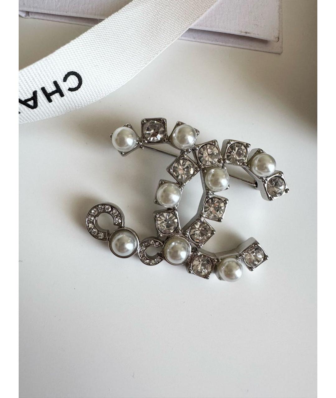 CHANEL Серебряная металлическая булавка / брошь, фото 4