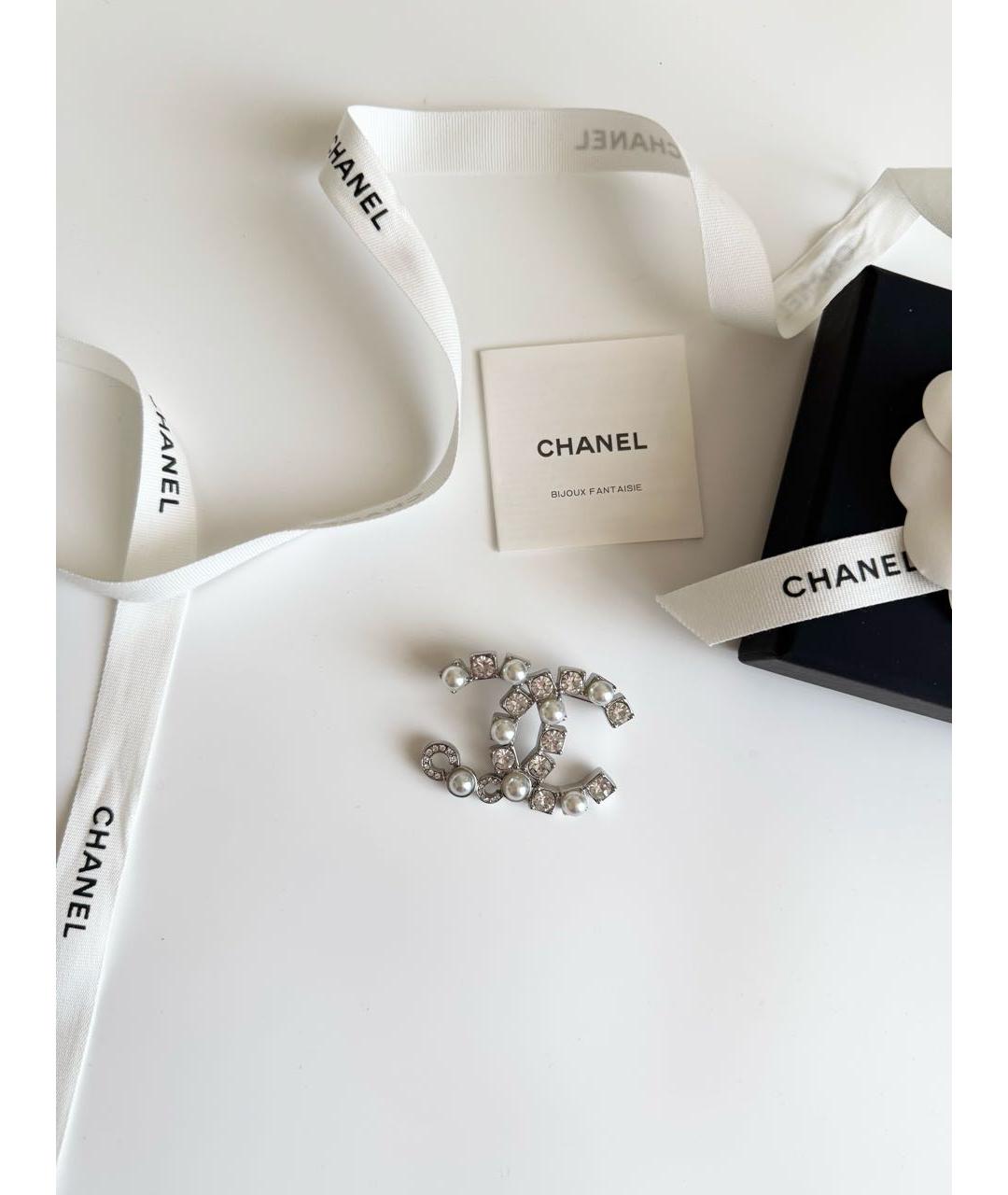 CHANEL Серебряная металлическая булавка / брошь, фото 3