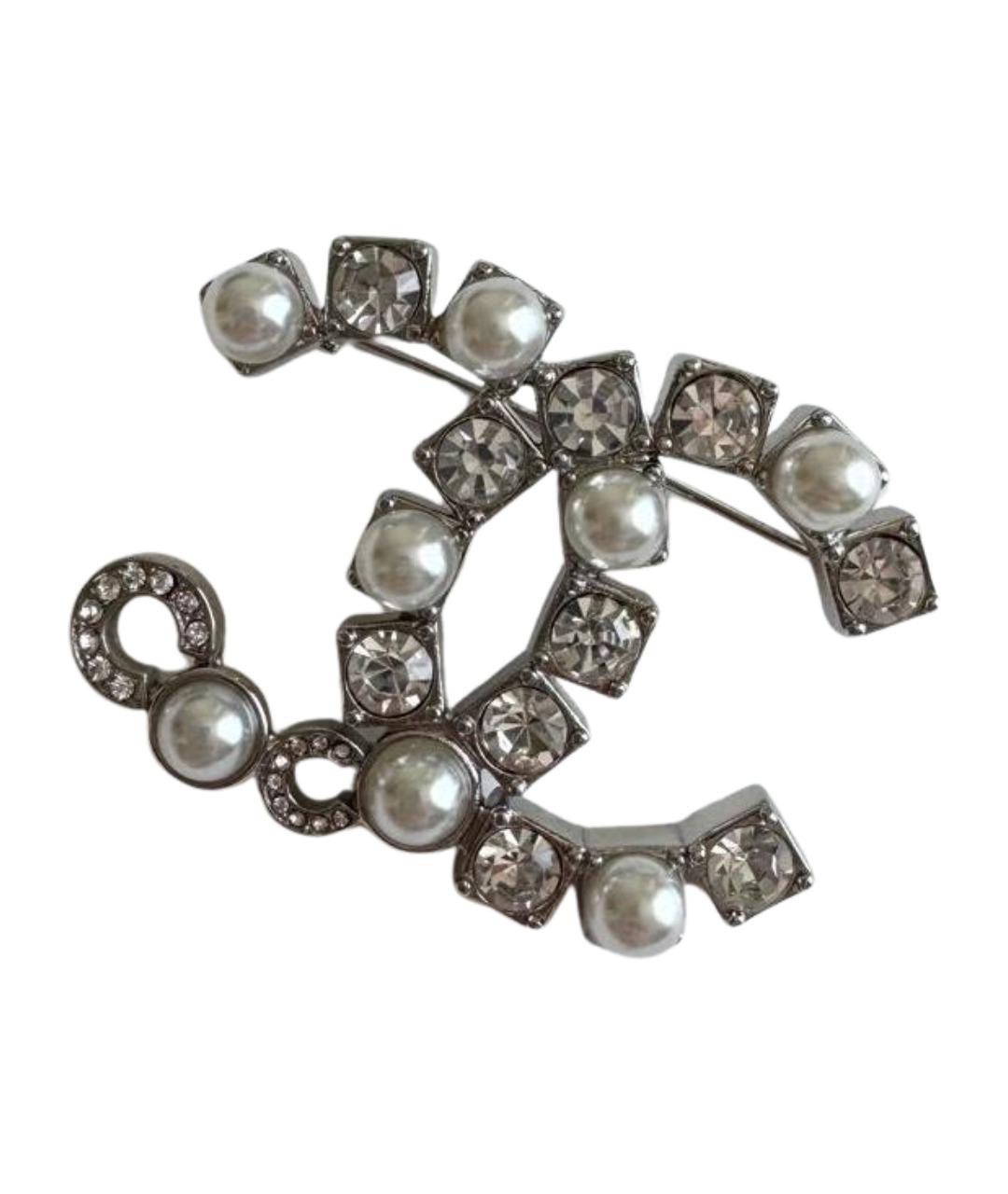 CHANEL Серебряная металлическая булавка / брошь, фото 1