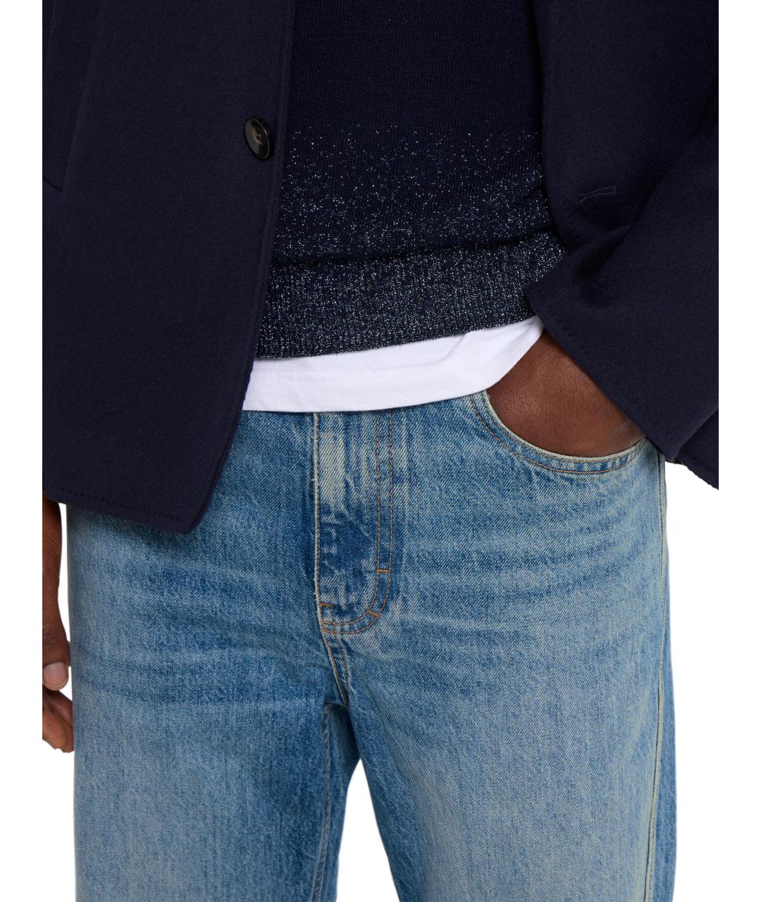 GUCCI Синие хлопковые прямые джинсы, фото 4