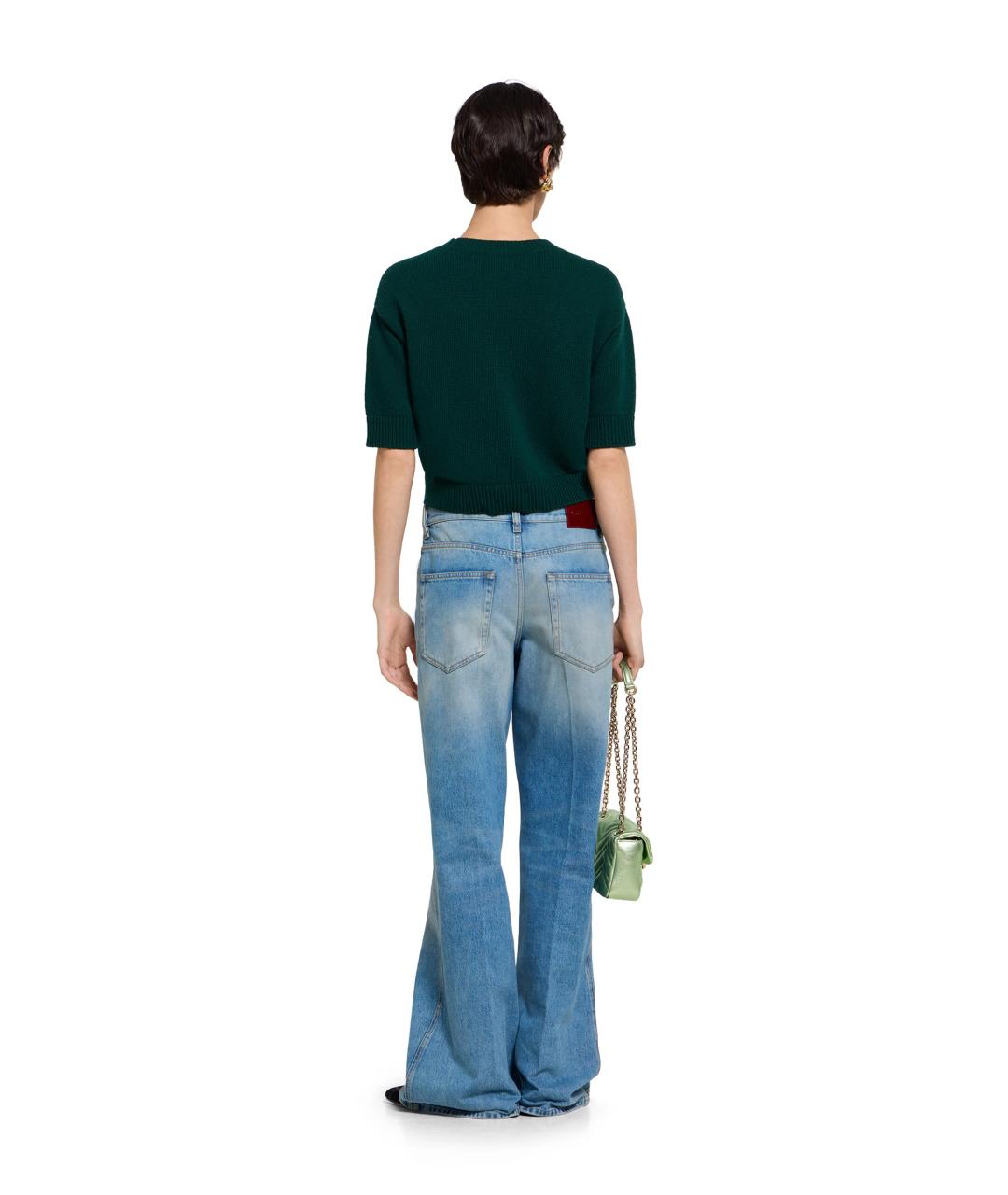 GUCCI Зеленый шерстяной джемпер / свитер, фото 4