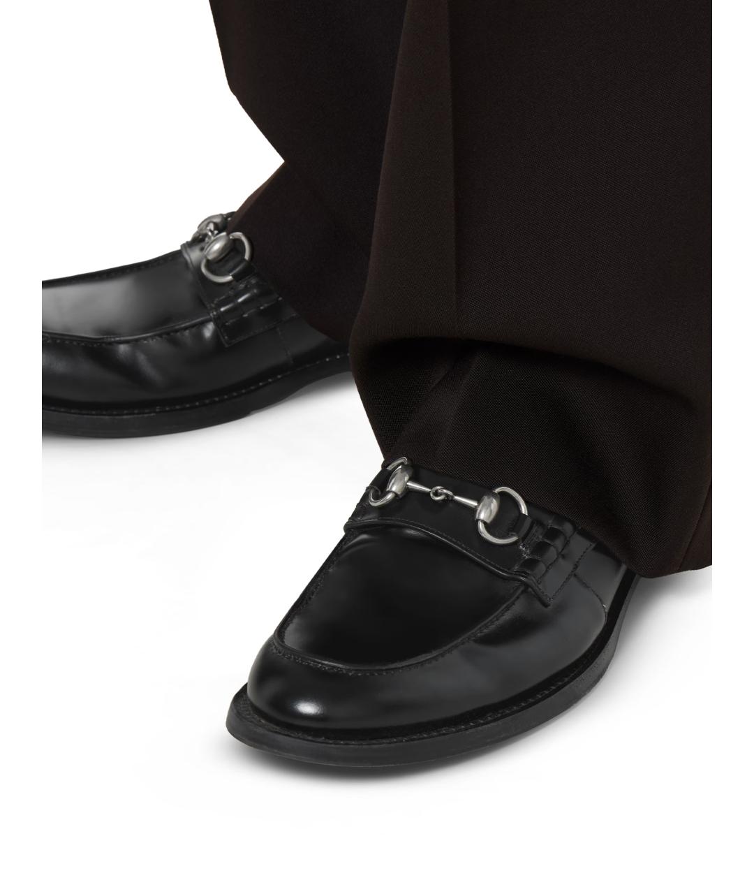 GUCCI Черные кожаные лоферы, фото 4