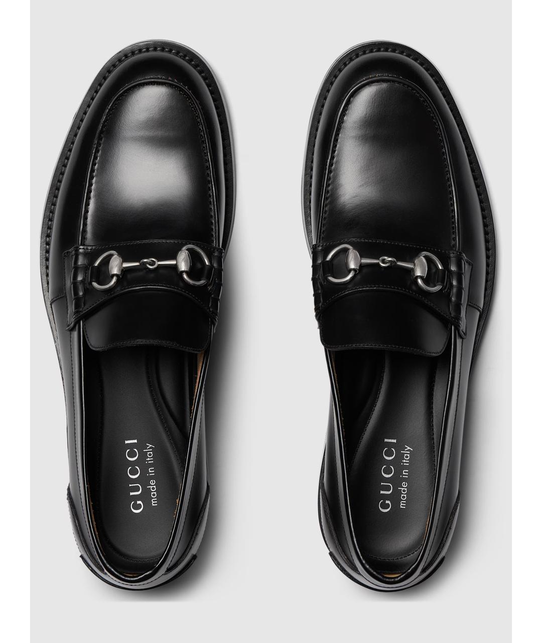 GUCCI Черные кожаные лоферы, фото 6