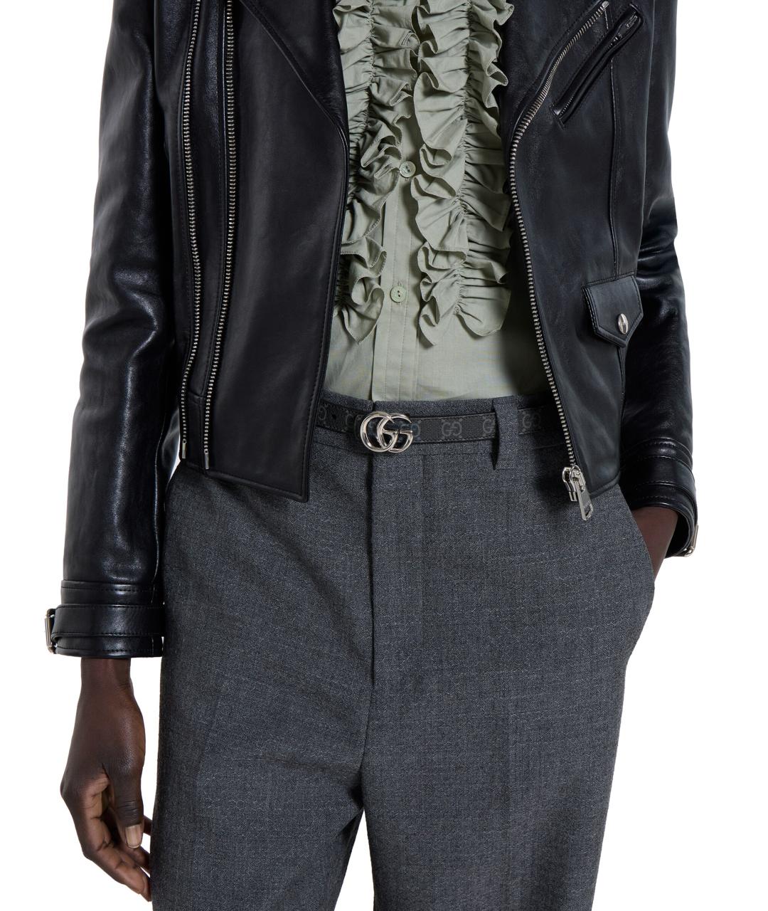 GUCCI Черный кожаный ремень, фото 4