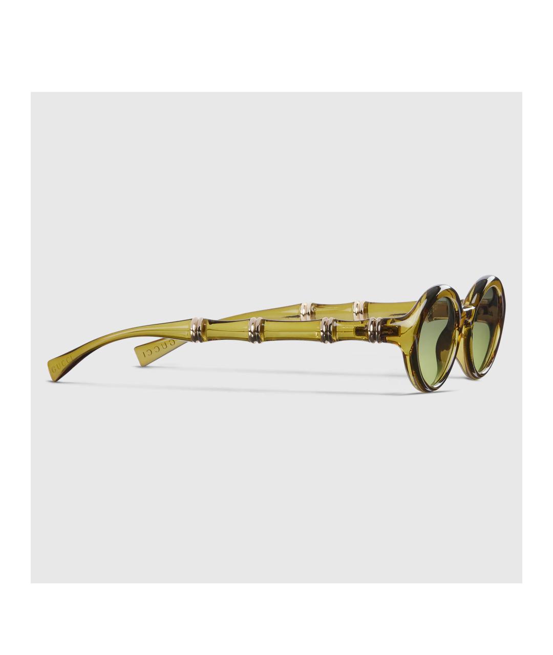 GUCCI Зеленые пластиковые солнцезащитные очки, фото 3