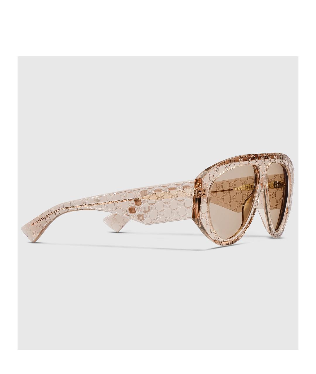 GUCCI Коричневые пластиковые солнцезащитные очки, фото 4