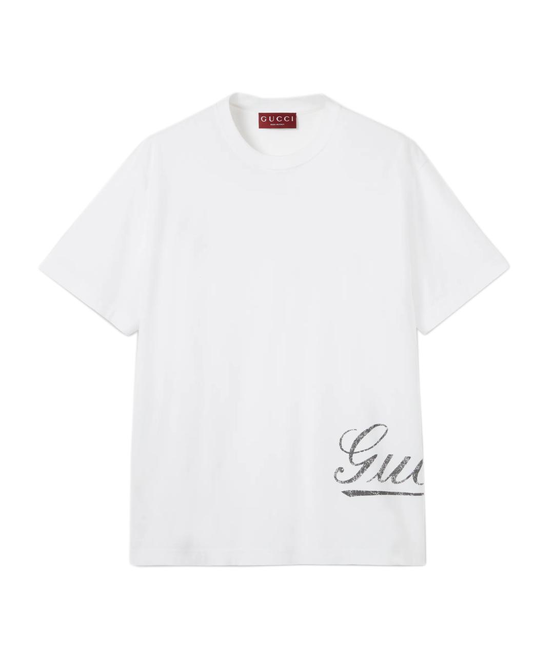 GUCCI Белая хлопковая футболка, фото 1