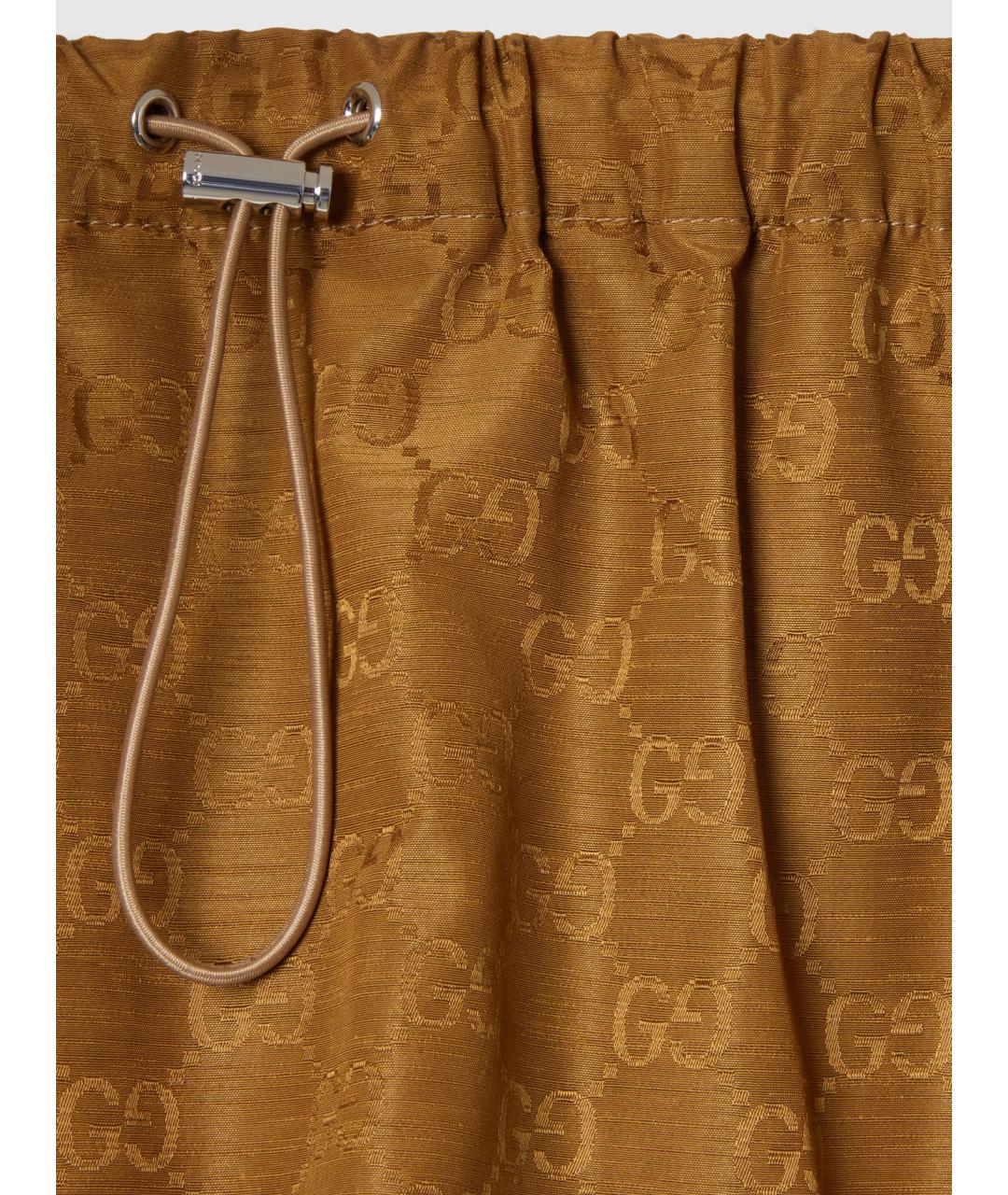 GUCCI Коричневая полиамидовая юбка мини, фото 6