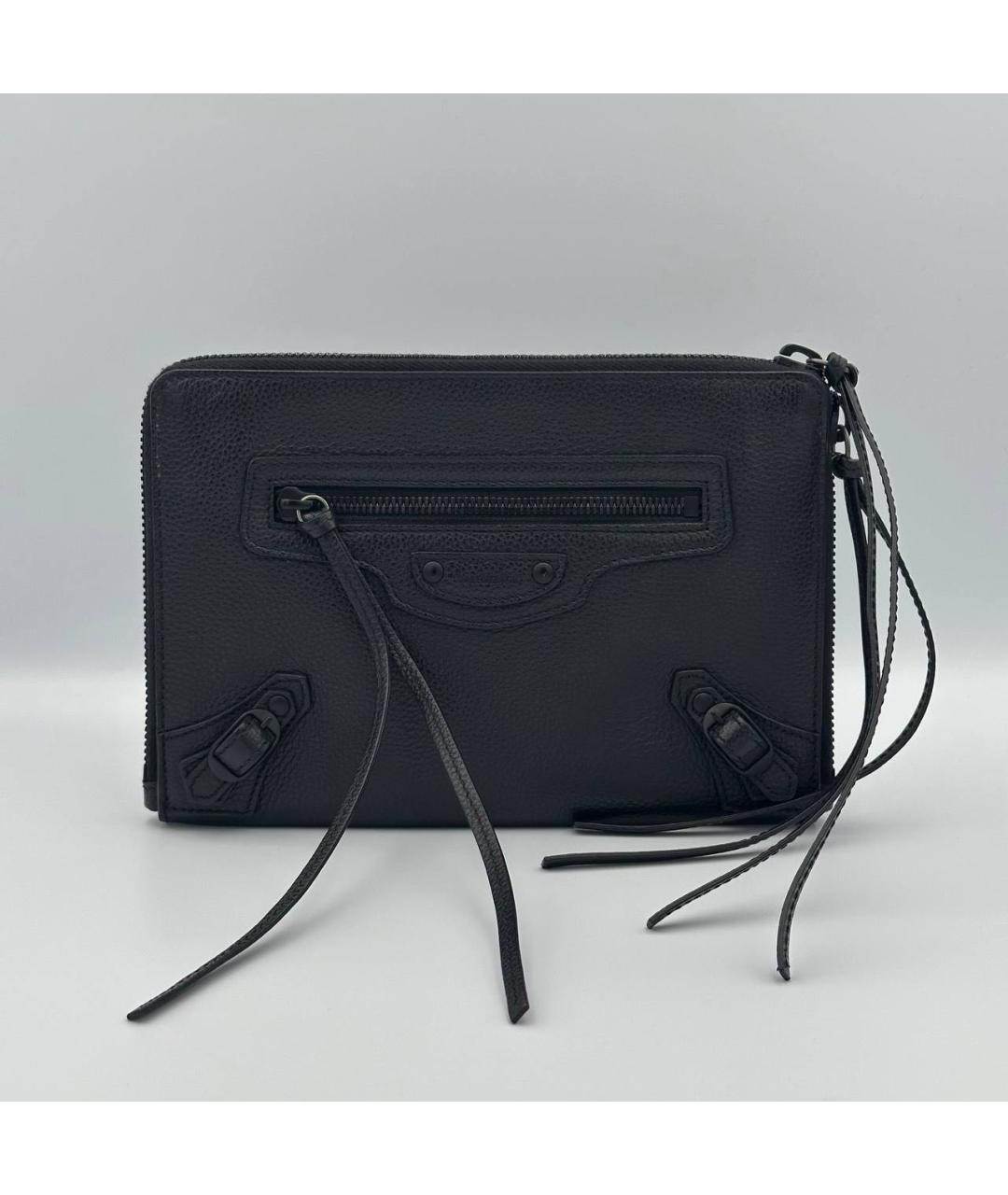 BALENCIAGA Черная кожаная сумка на плечо, фото 4