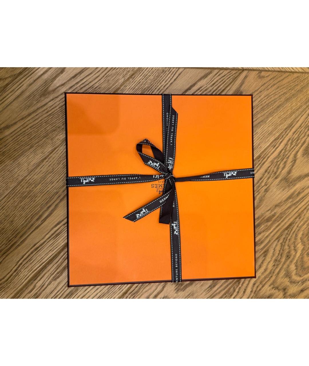 HERMES Оранжевый шелковый платок, фото 5