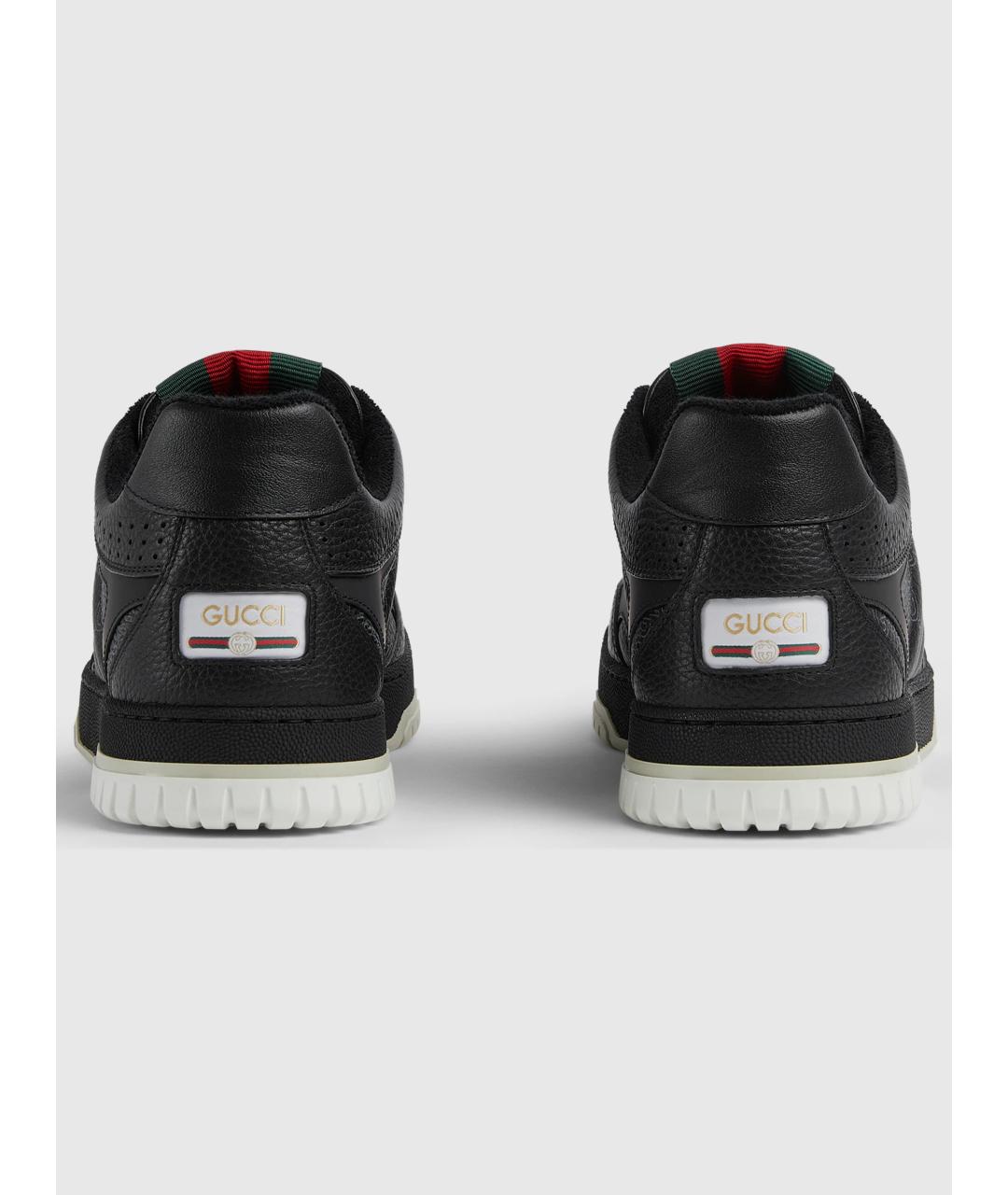 GUCCI Черные кожаные низкие кроссовки / кеды, фото 5