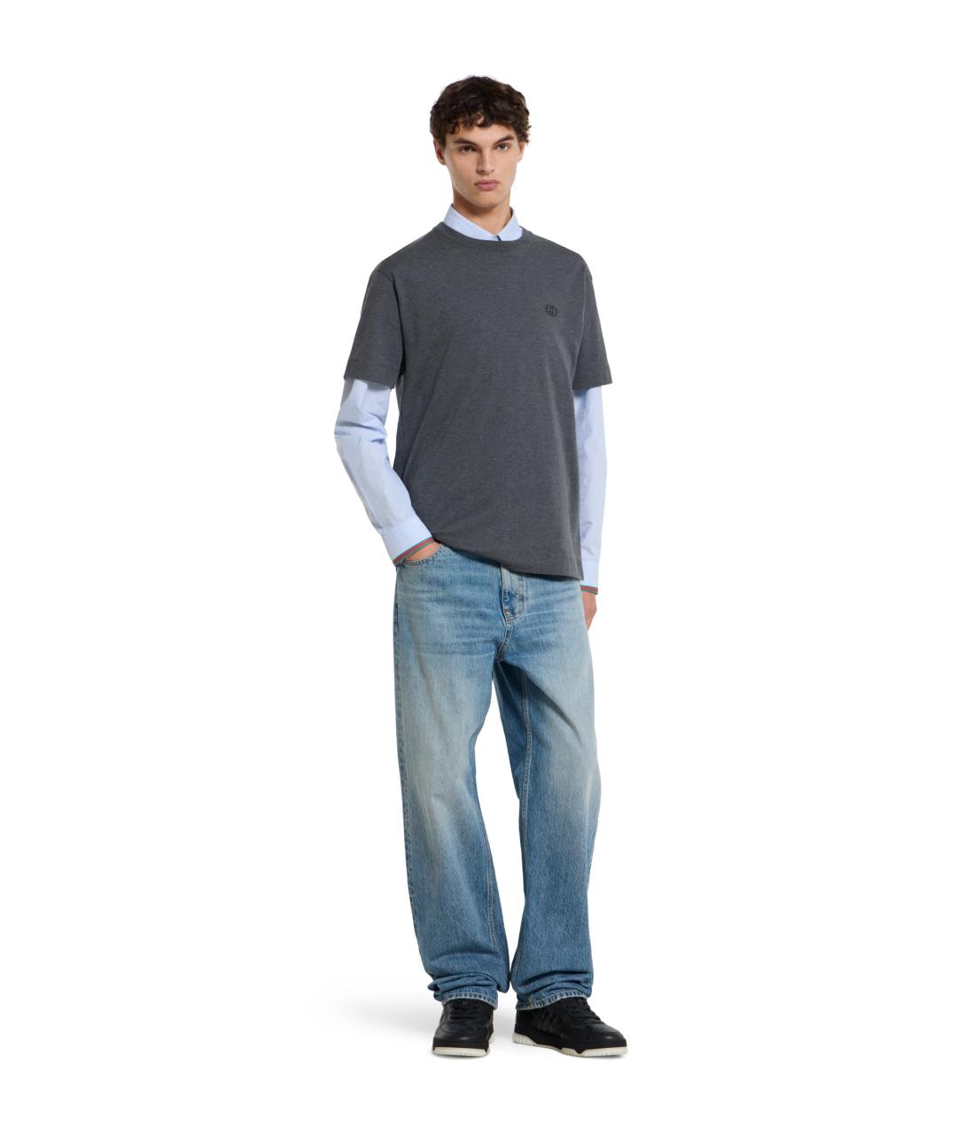 GUCCI Черные кожаные низкие кроссовки / кеды, фото 3