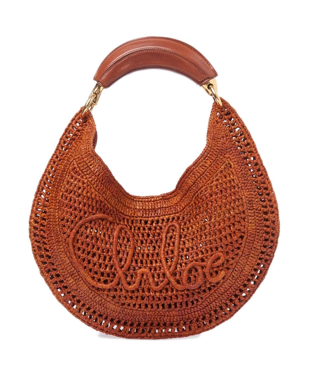 CHLOE Коричневая пелетеная сумка с короткими ручками, фото 1