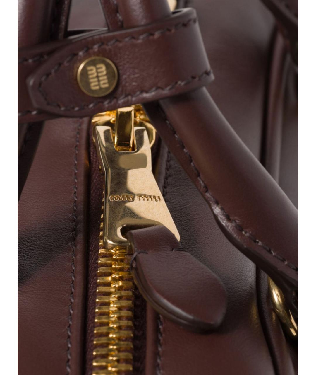 MIU MIU Коричневая кожаная сумка тоут, фото 6