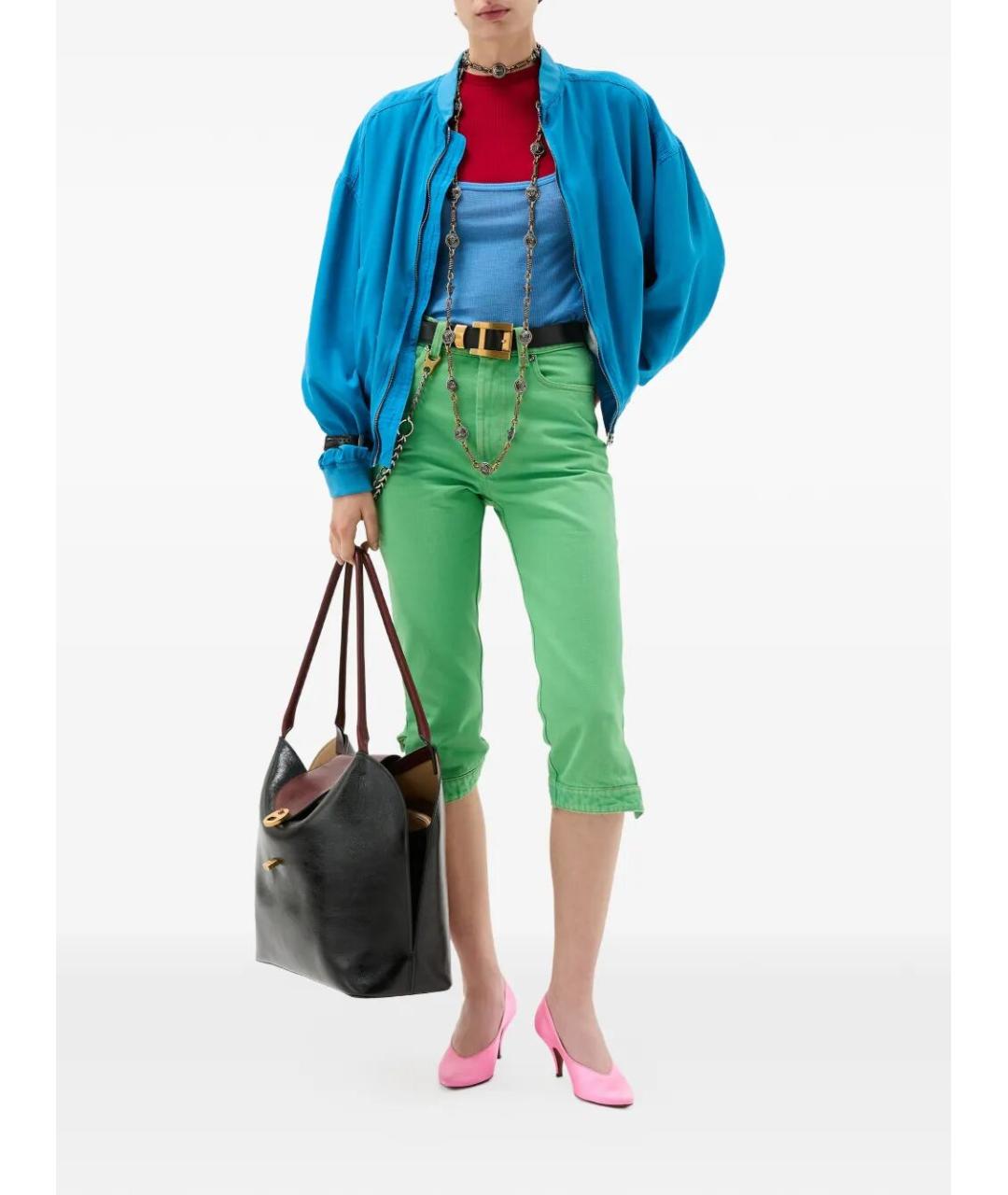 VERSACE Зеленые хлопковые джинсы слим, фото 2