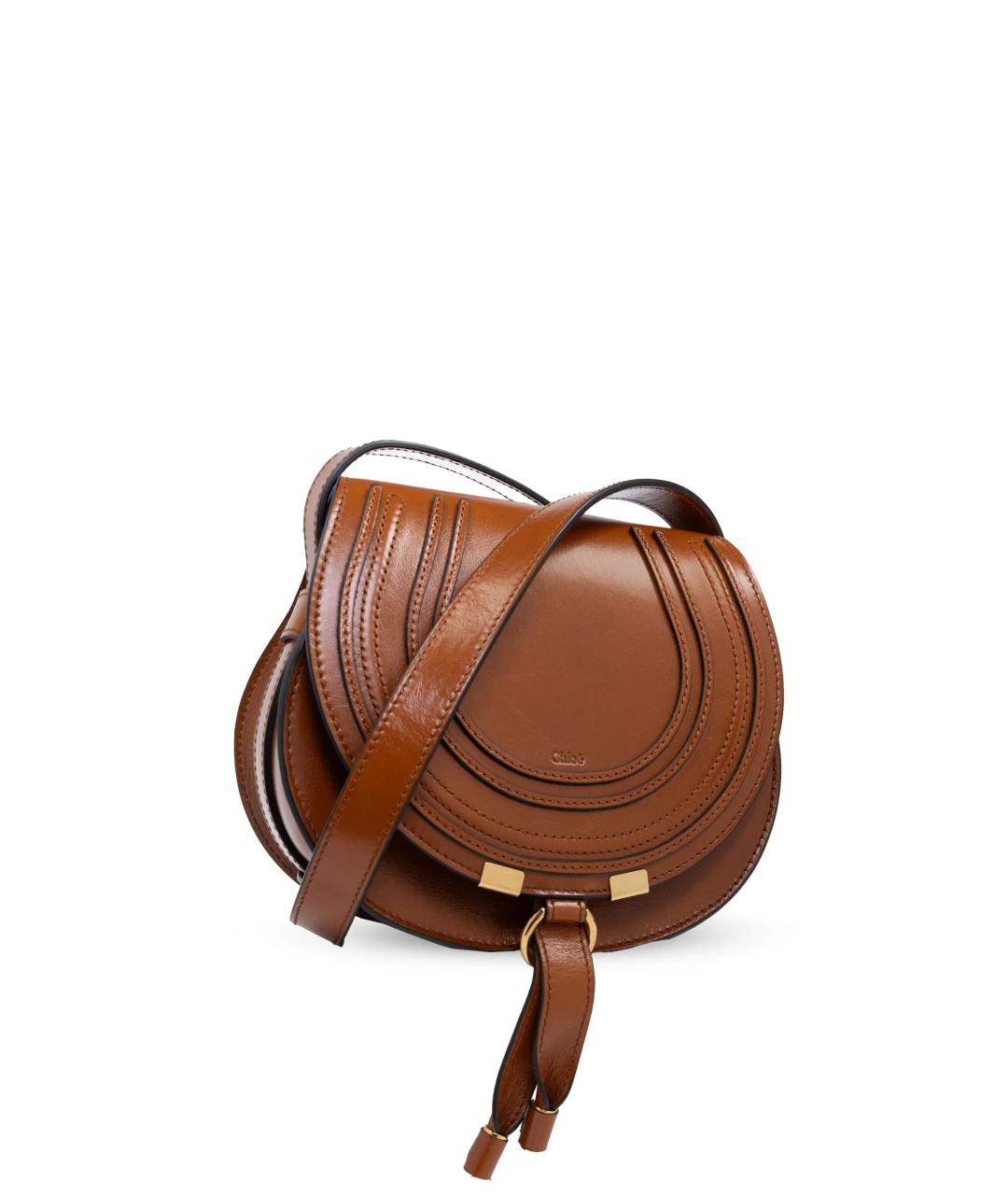CHLOE Коричневая кожаная сумка через плечо, фото 4