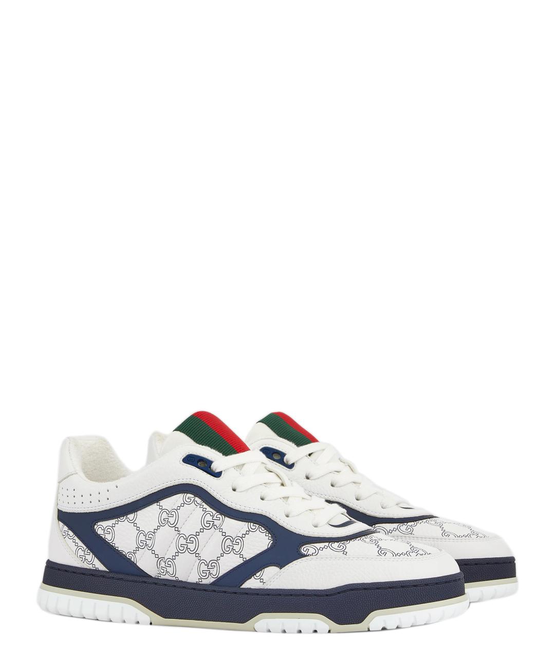 GUCCI Белые кожаные низкие кроссовки / кеды, фото 2