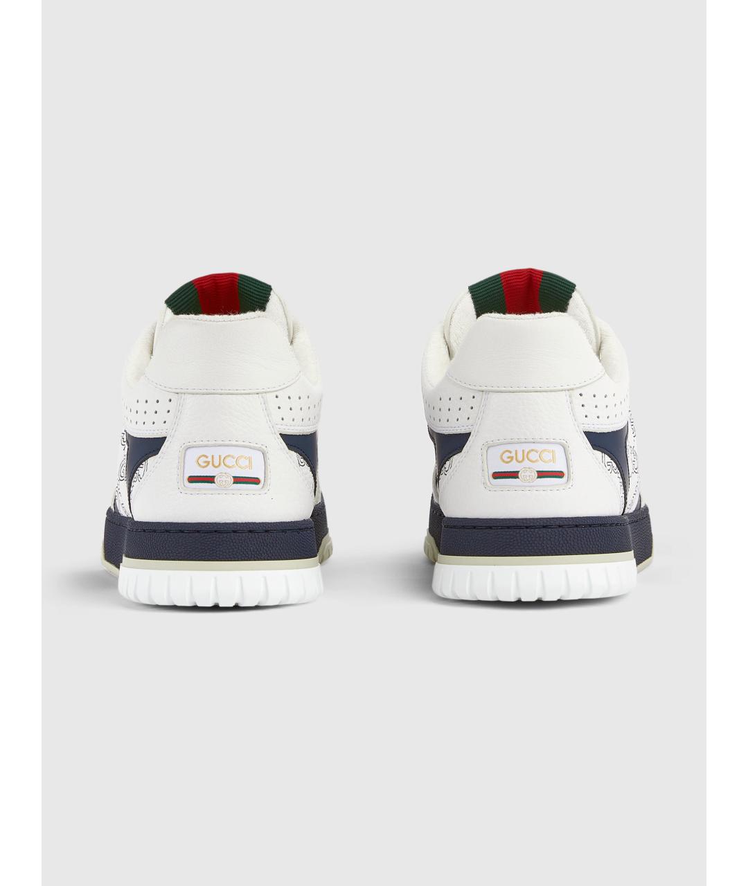 GUCCI Белые кожаные низкие кроссовки / кеды, фото 5