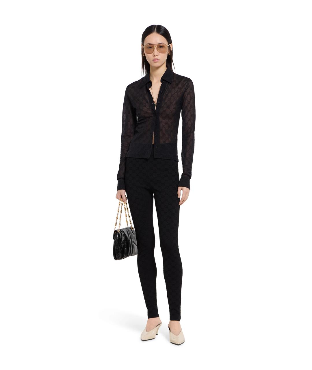 GUCCI Черные вискозные леггинсы и велосипедки, фото 3