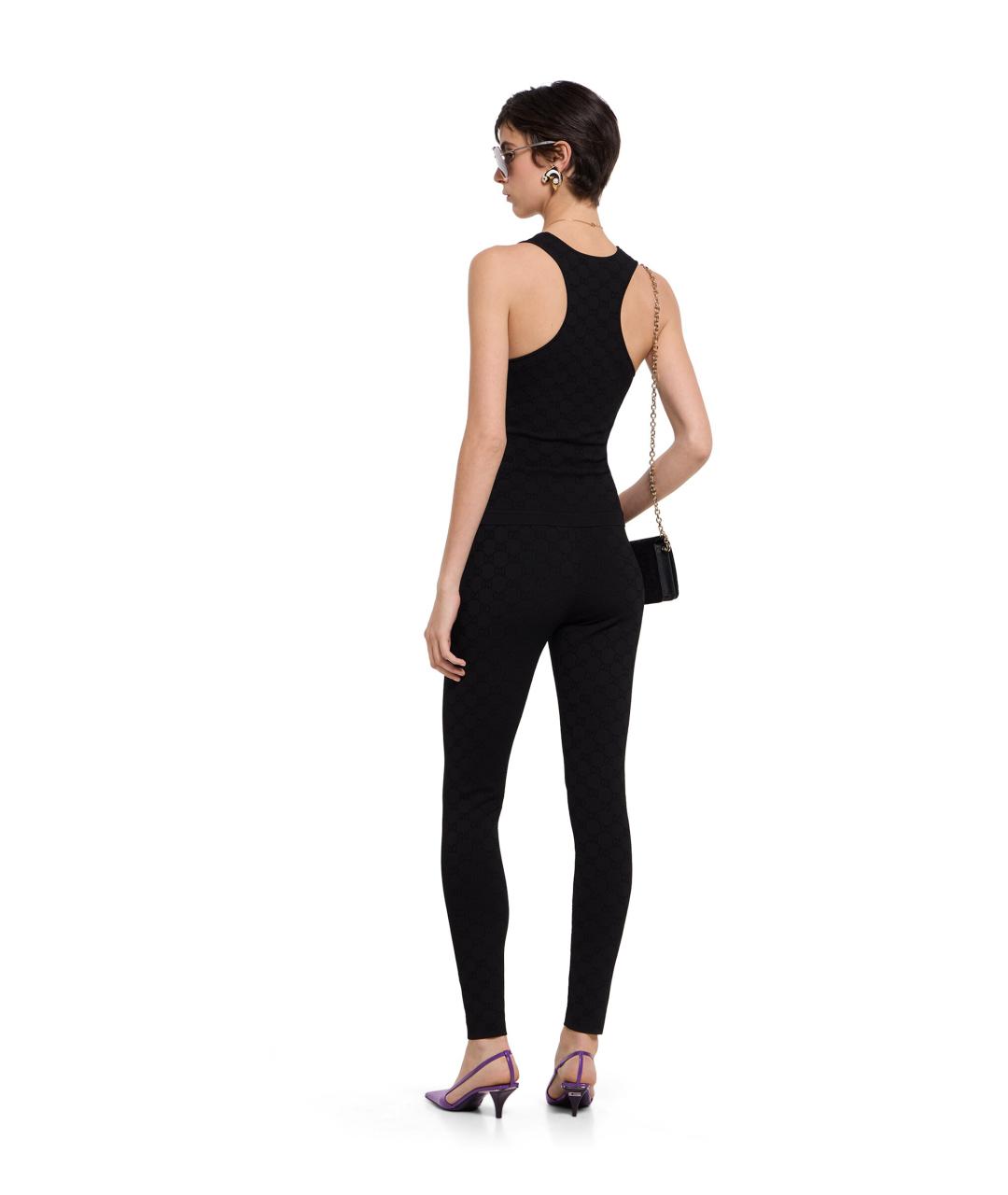 GUCCI Черная вискозная майка, фото 4