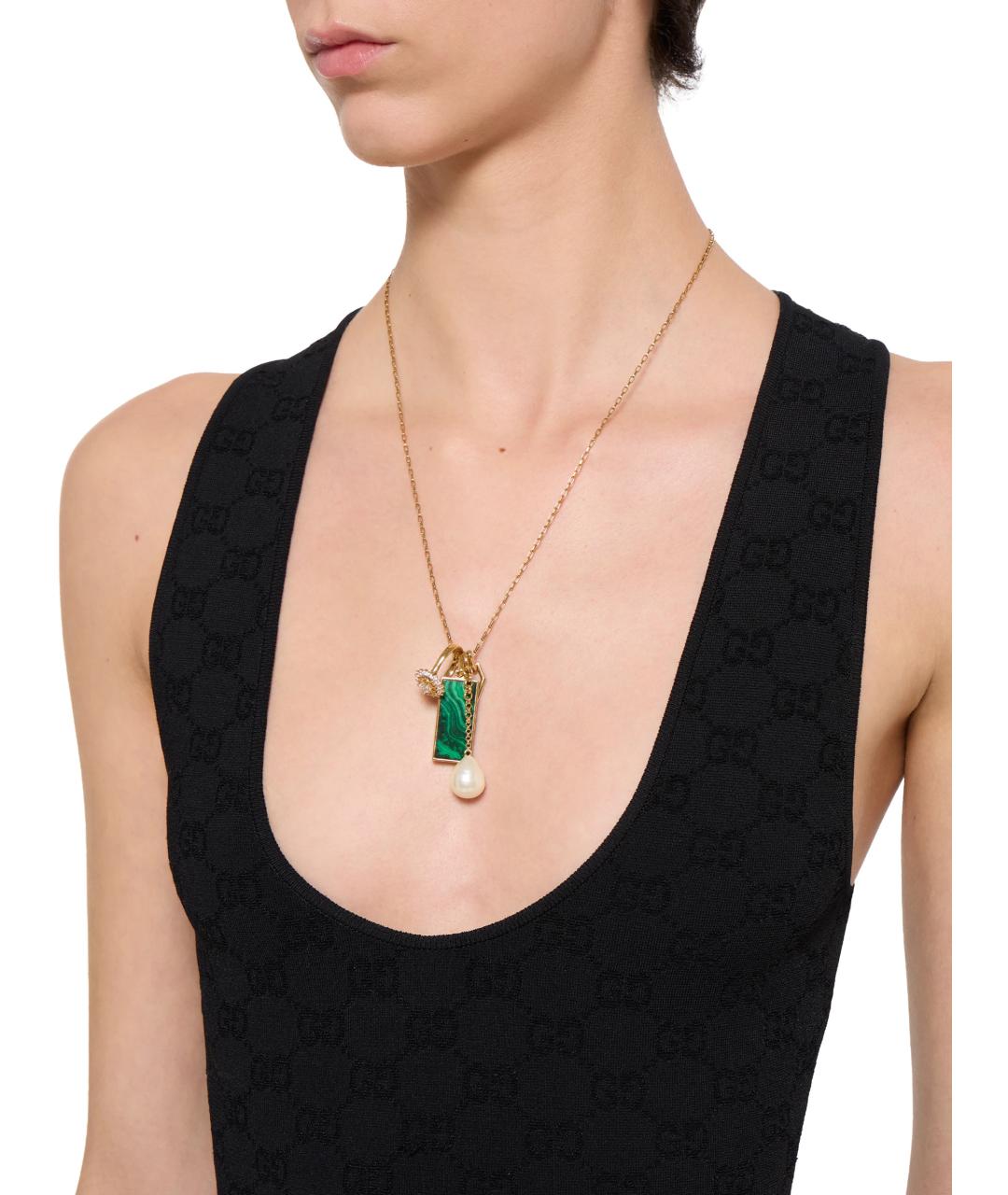 GUCCI Черная вискозная майка, фото 3